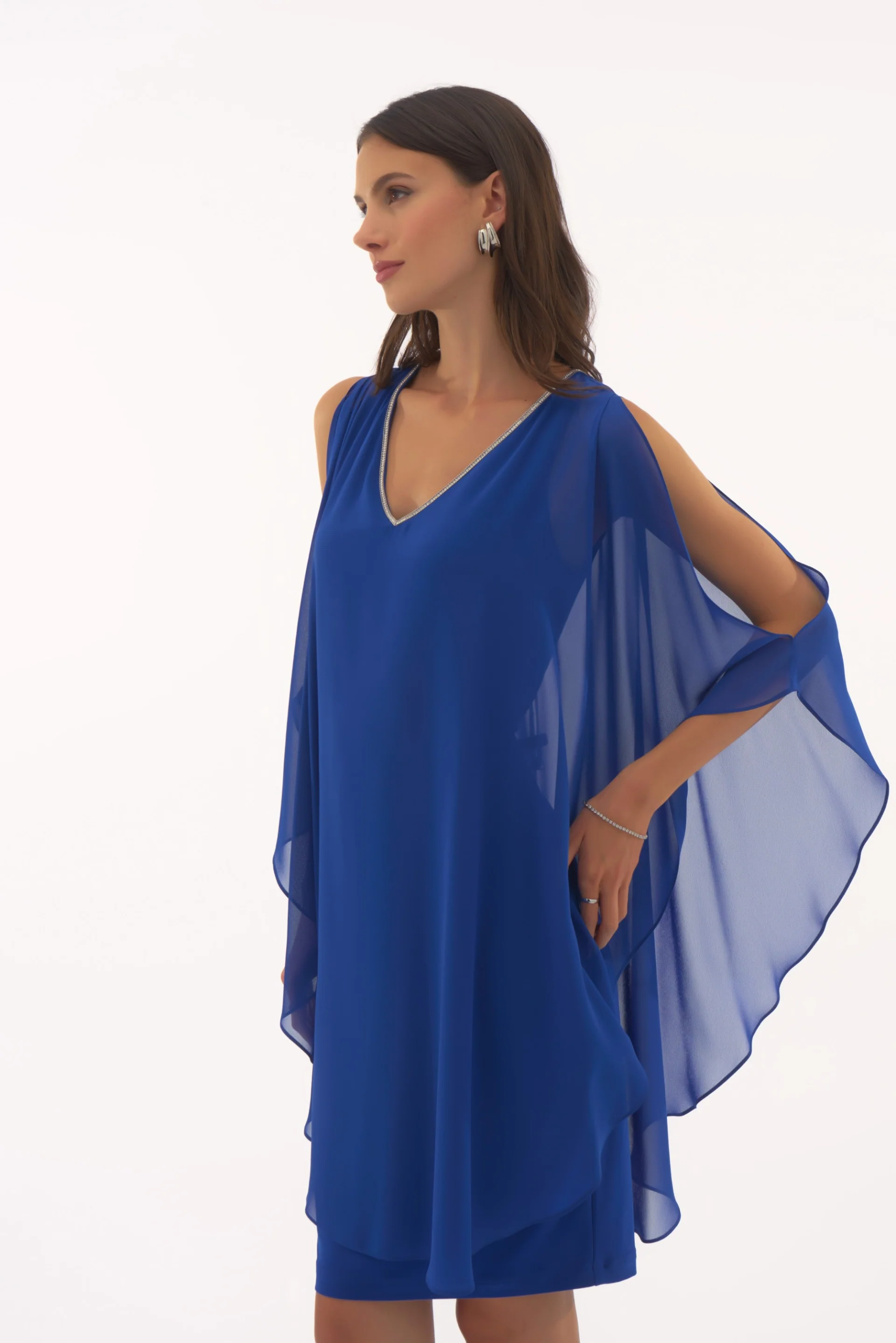 Joseph Ribkoff Chiffon and Silky Knit Layered Dress Style 251746 - Image 6