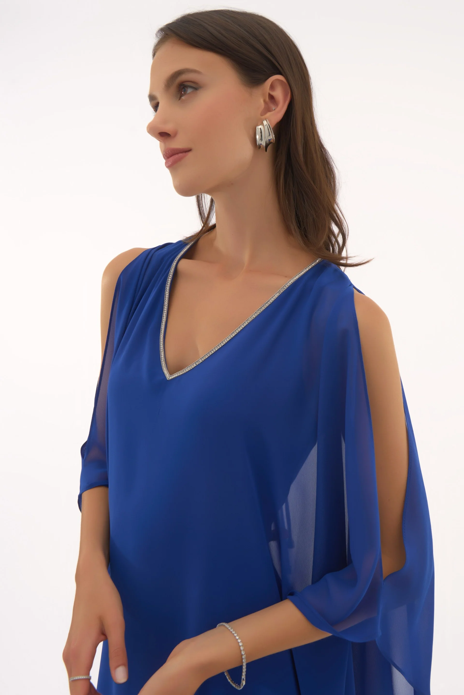 Joseph Ribkoff Chiffon and Silky Knit Layered Dress Style 251746 - Image 7