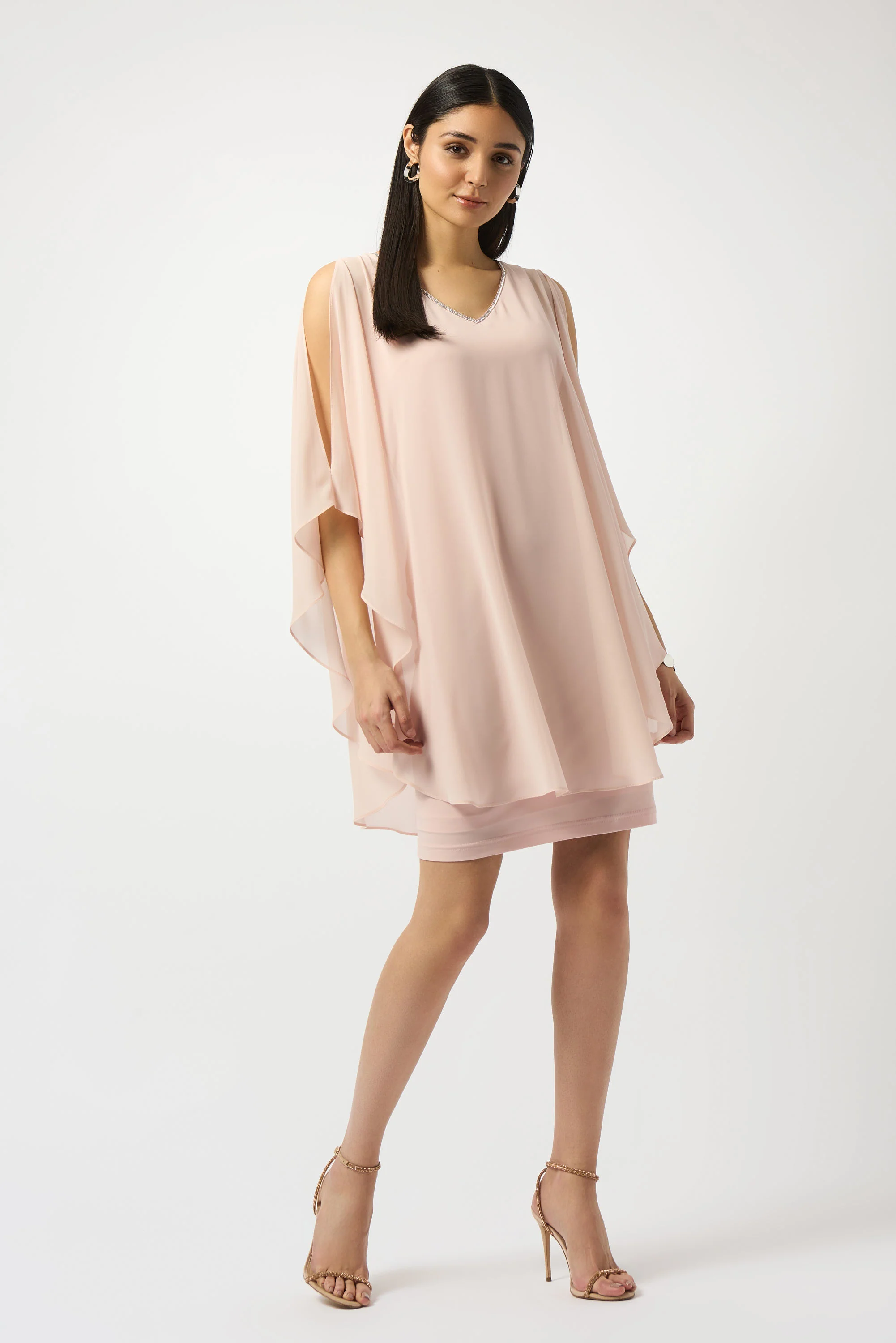 Joseph Ribkoff Chiffon and Silky Knit Layered Dress Style 251746 - Image 9