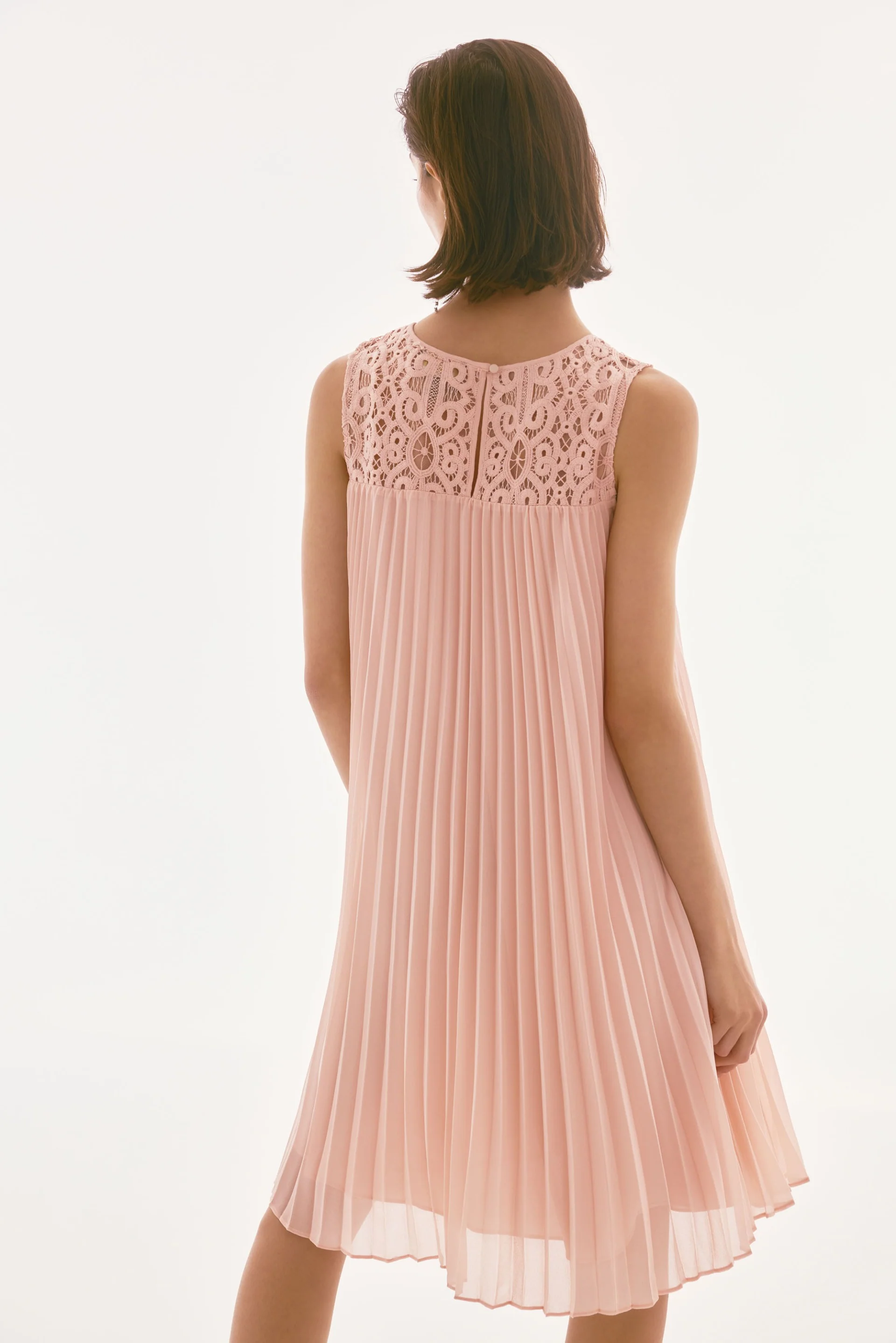 Joseph Ribkoff Chiffon & Lace Sleeveless Pleated Dress Style 251767 - Image 8