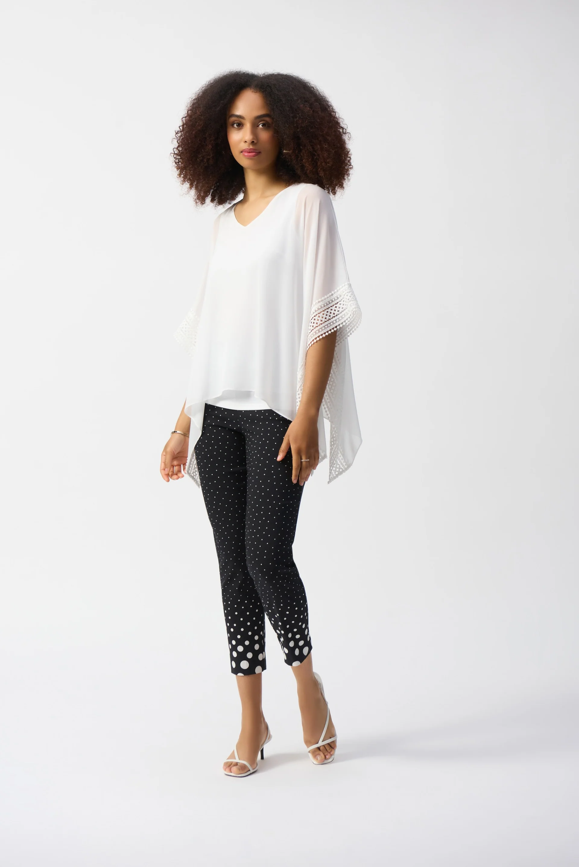 Joseph Ribkoff Chiffon Poncho Top Style 251095 - Image 4