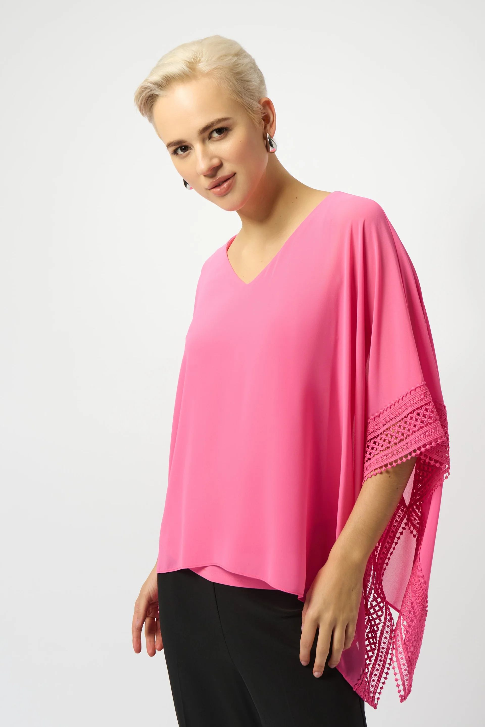 Joseph Ribkoff Chiffon Poncho Top Style 251095 - Image 8