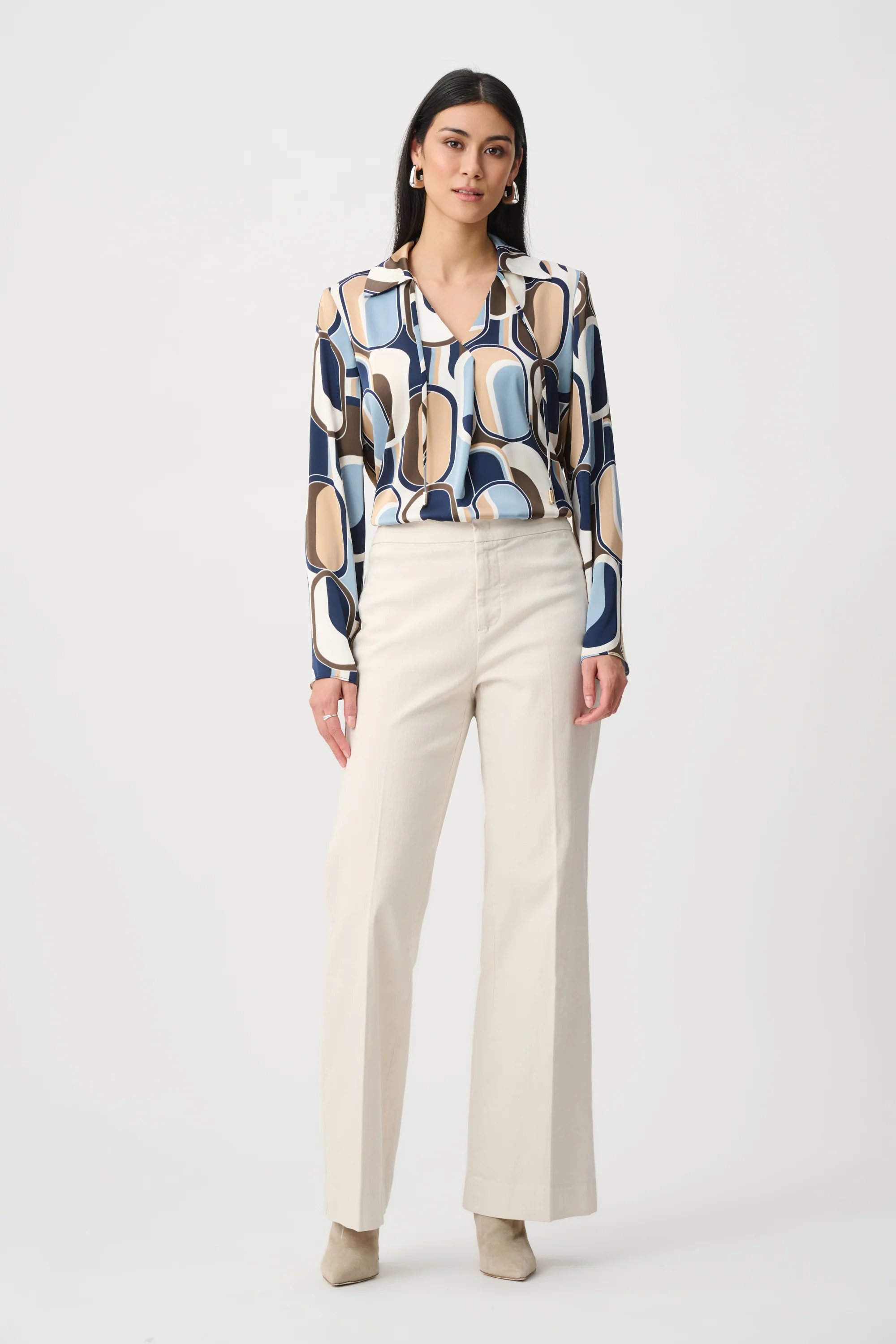 Joseph Ribkoff Chloe | Stretch Denim High-Rise Wide Leg Jeans Style 263902 - Image 3