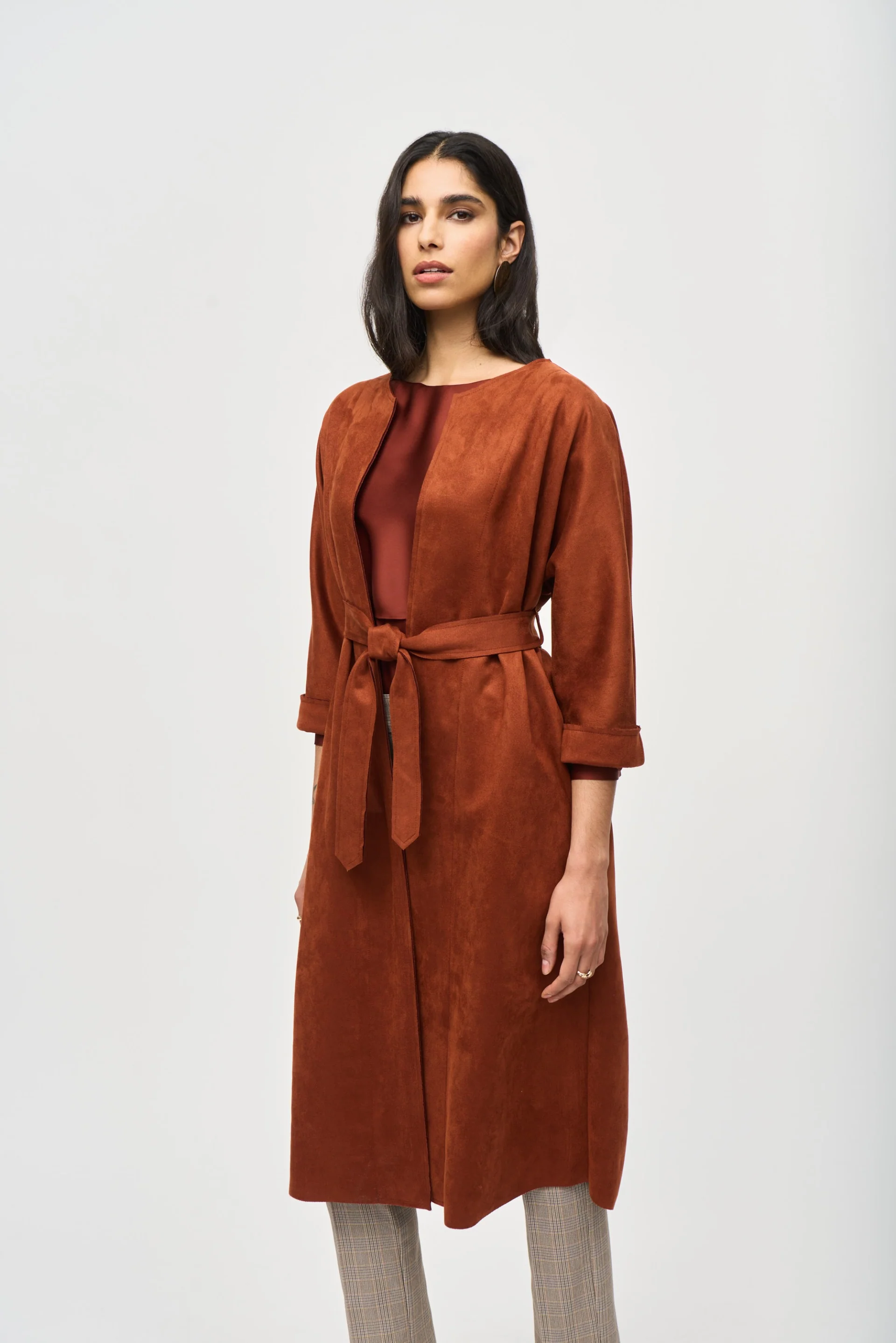 Joseph Ribkoff Cinnamon Straight Fit Coat Style 243037 - Image 3