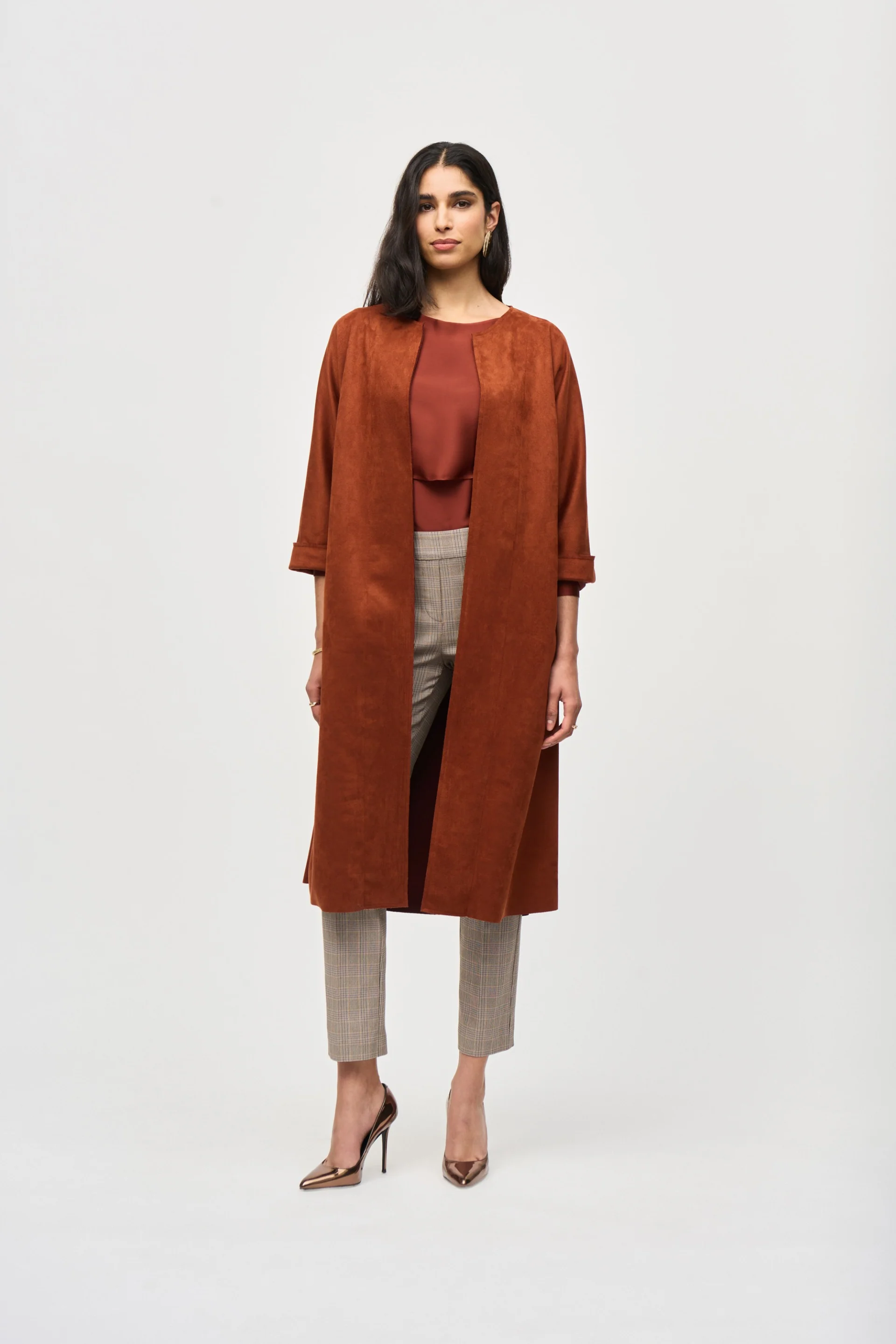 Joseph Ribkoff Cinnamon Straight Fit Coat Style 243037 - Image 7