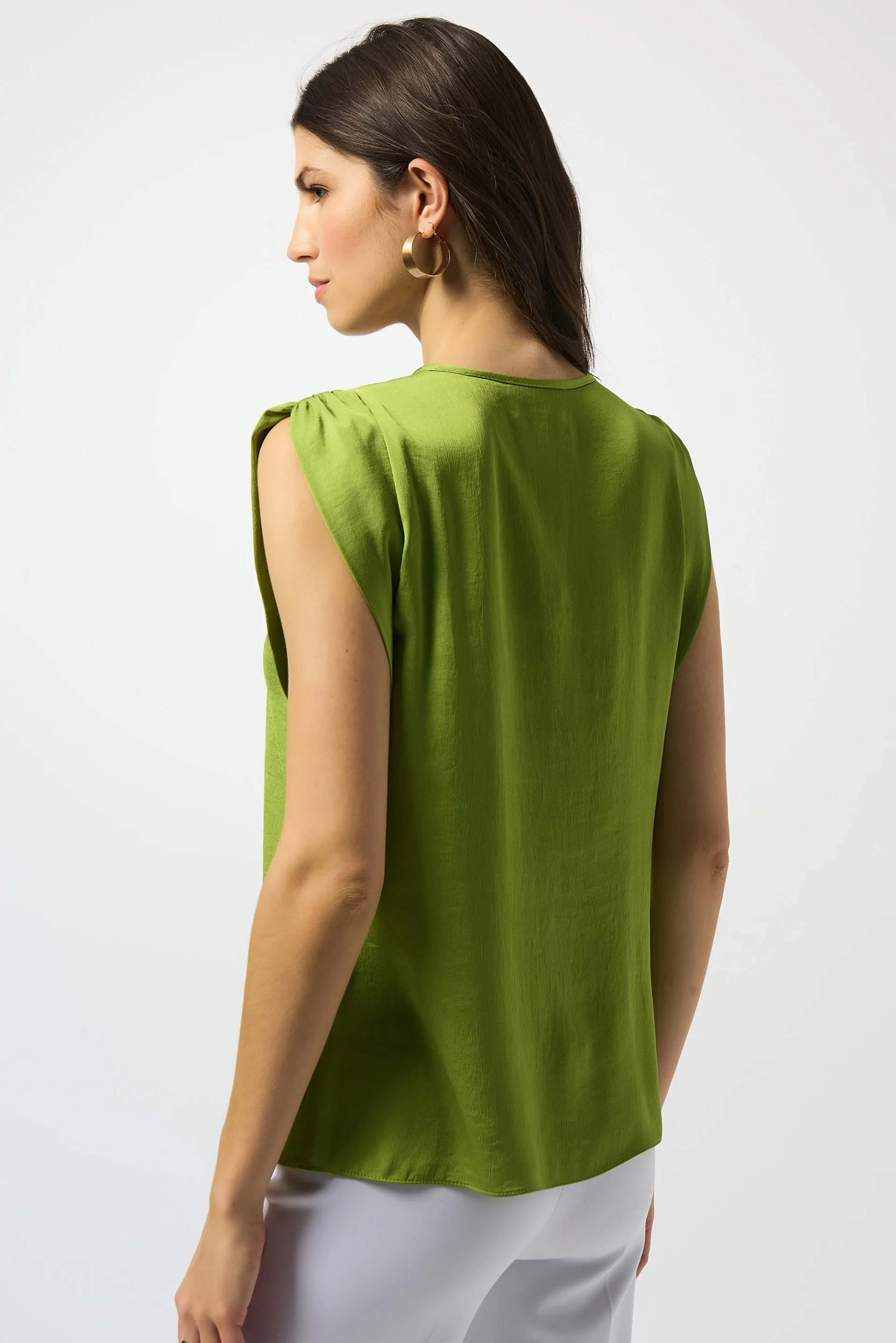 Joseph Ribkoff Citrus Hammered Satin Straight Top Style 251130 - Image 7