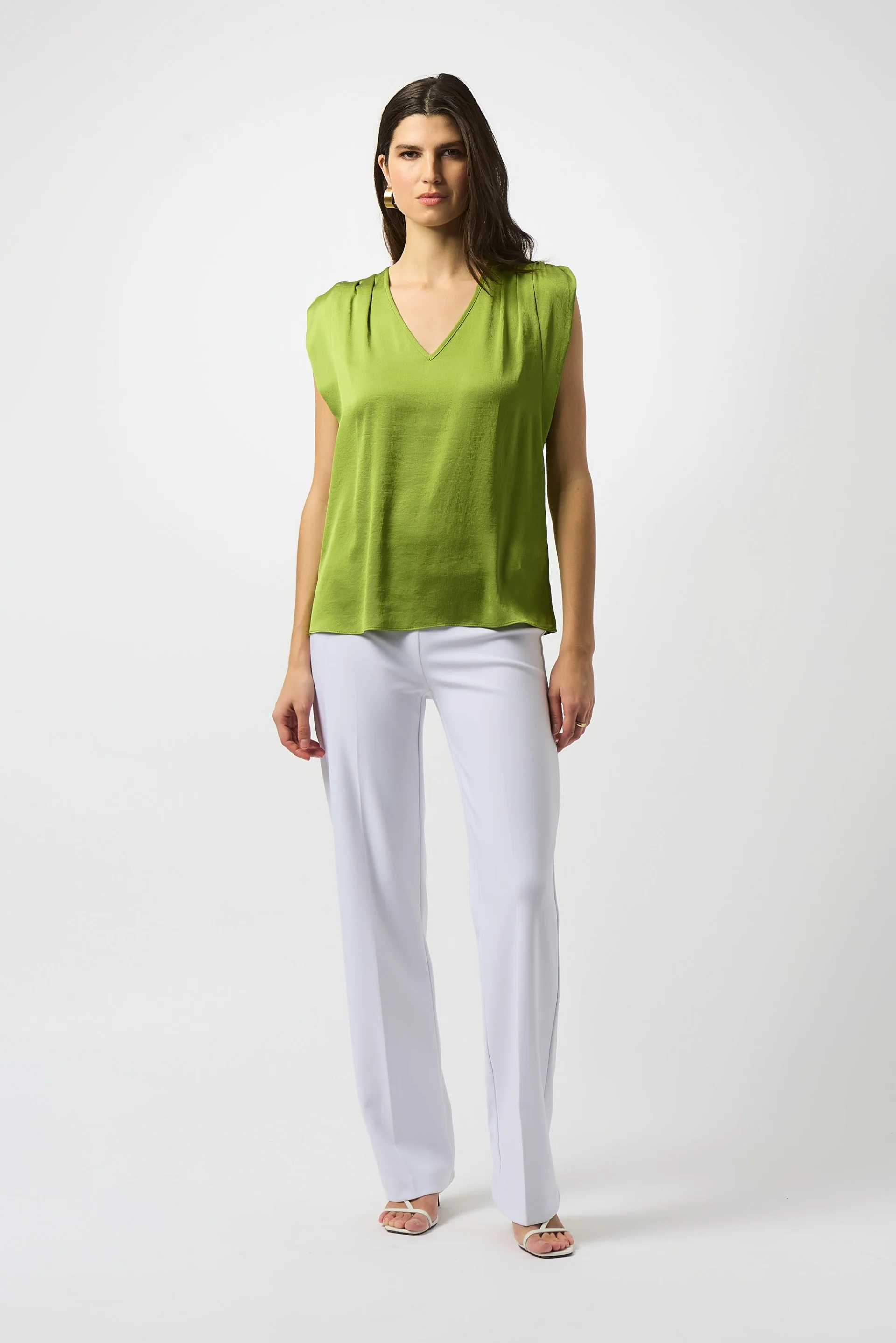 Joseph Ribkoff Citrus Hammered Satin Straight Top Style 251130 - Image 8