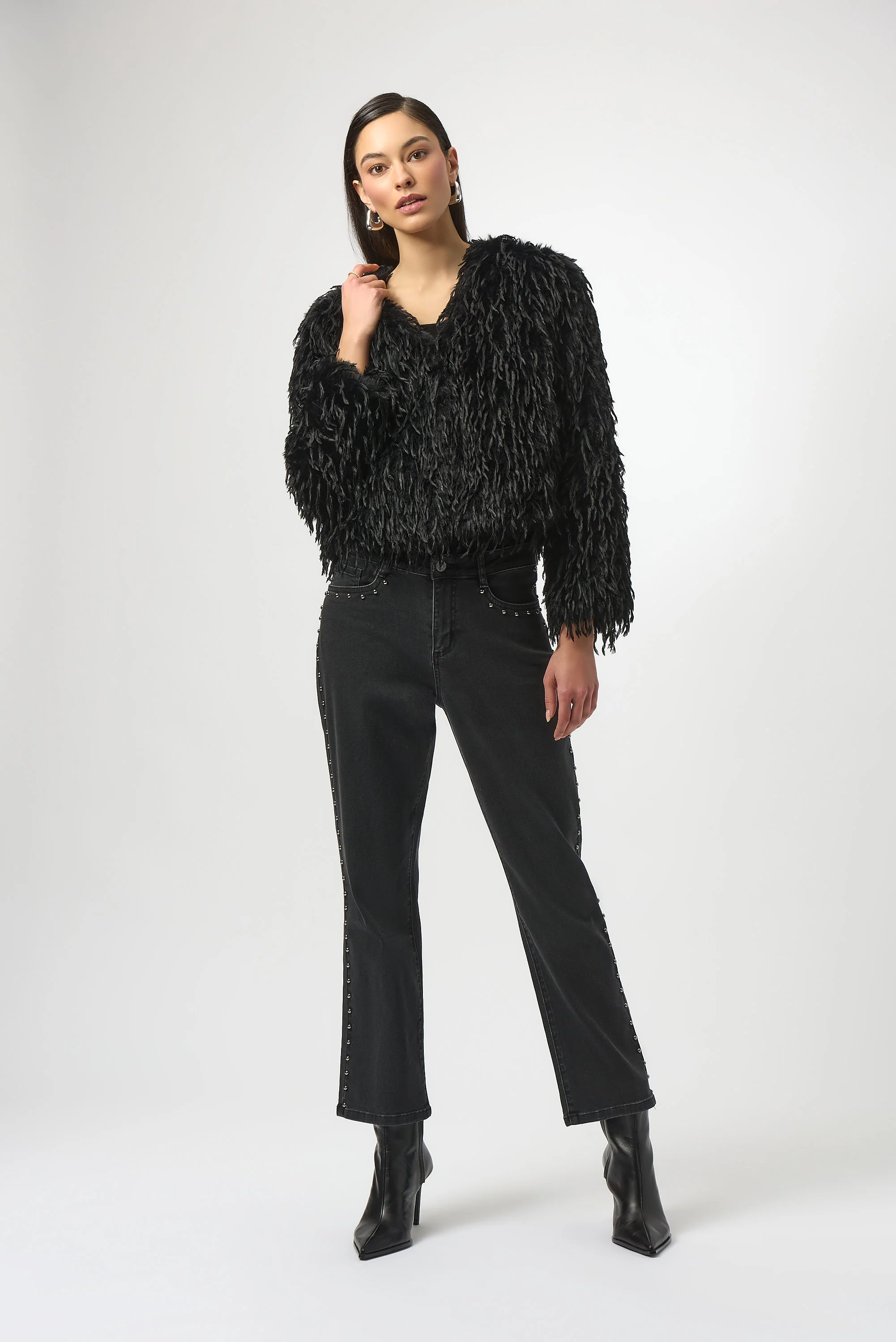 Joseph Ribkoff Classic Straight Leg Jeans with Studded Seams Style 254916 - Image 2