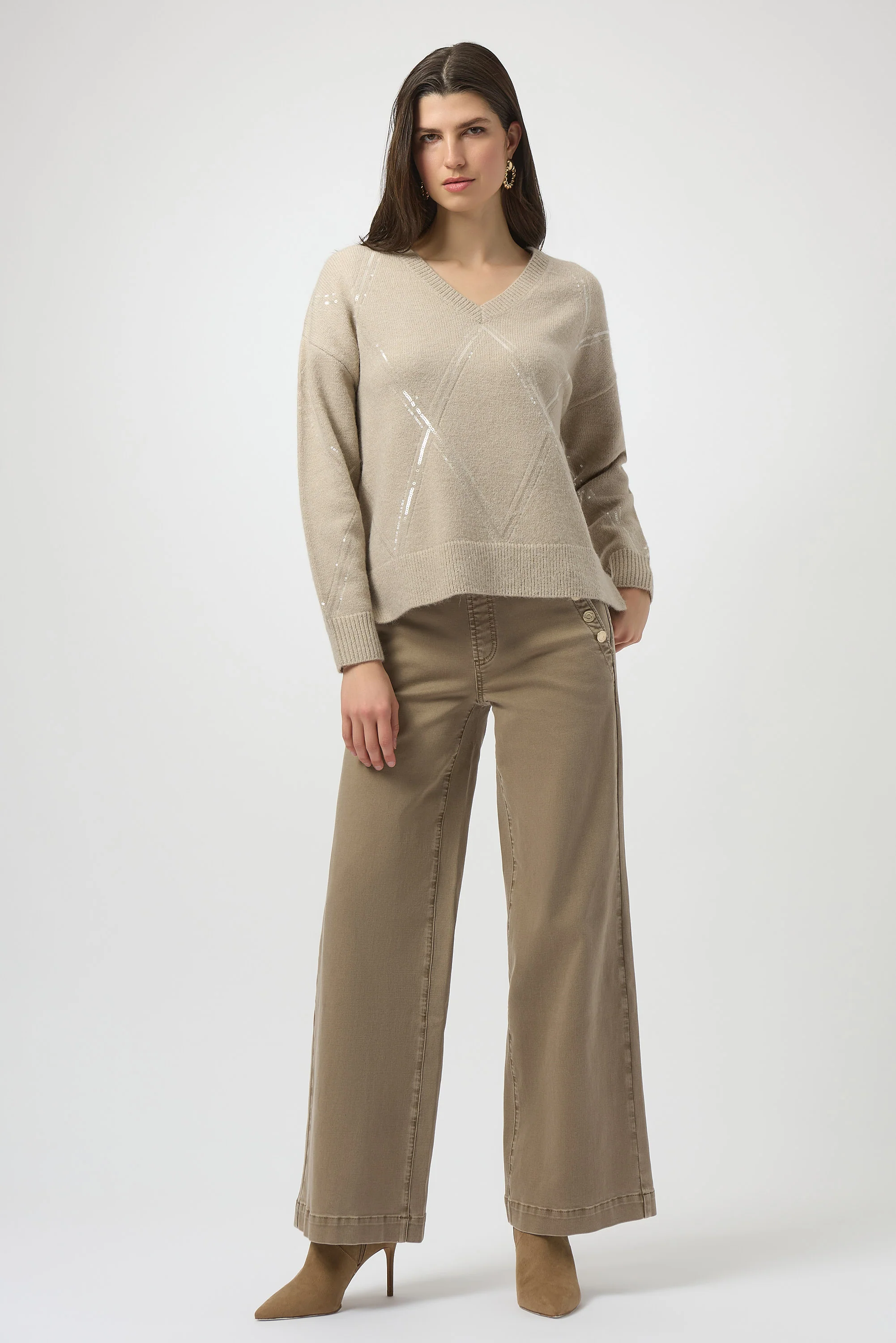 Joseph Ribkoff Classic Wide Leg Pull-On Jeans Style 254919 - Image 9