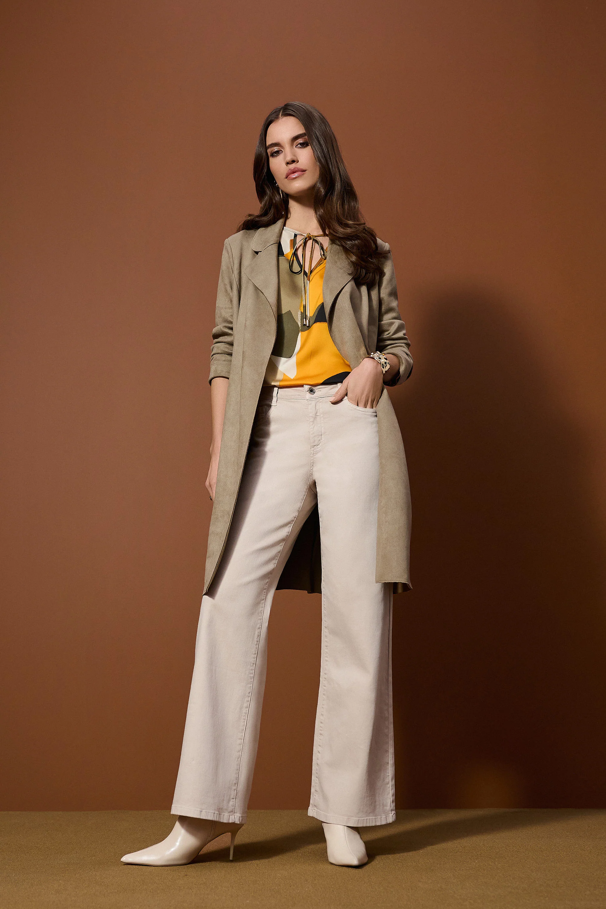 Joseph Ribkoff Classic Wide-Leg Stretch Denim Jeans Style 253950 - Image 3