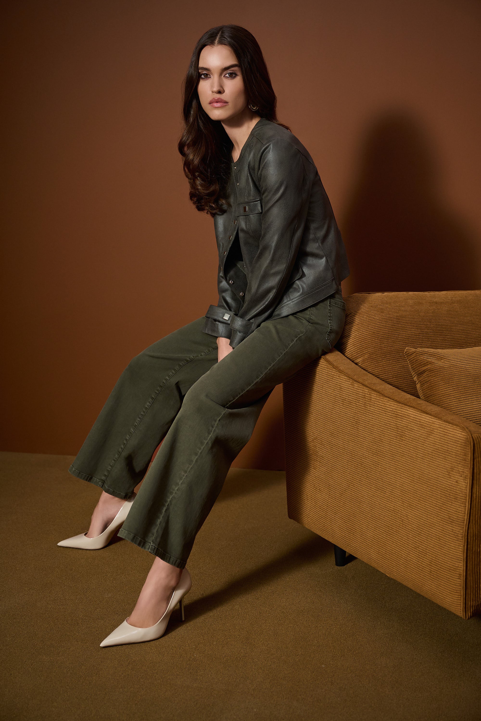 Joseph Ribkoff Classic Wide-Leg Stretch Denim Jeans Style 253950 - Image 8