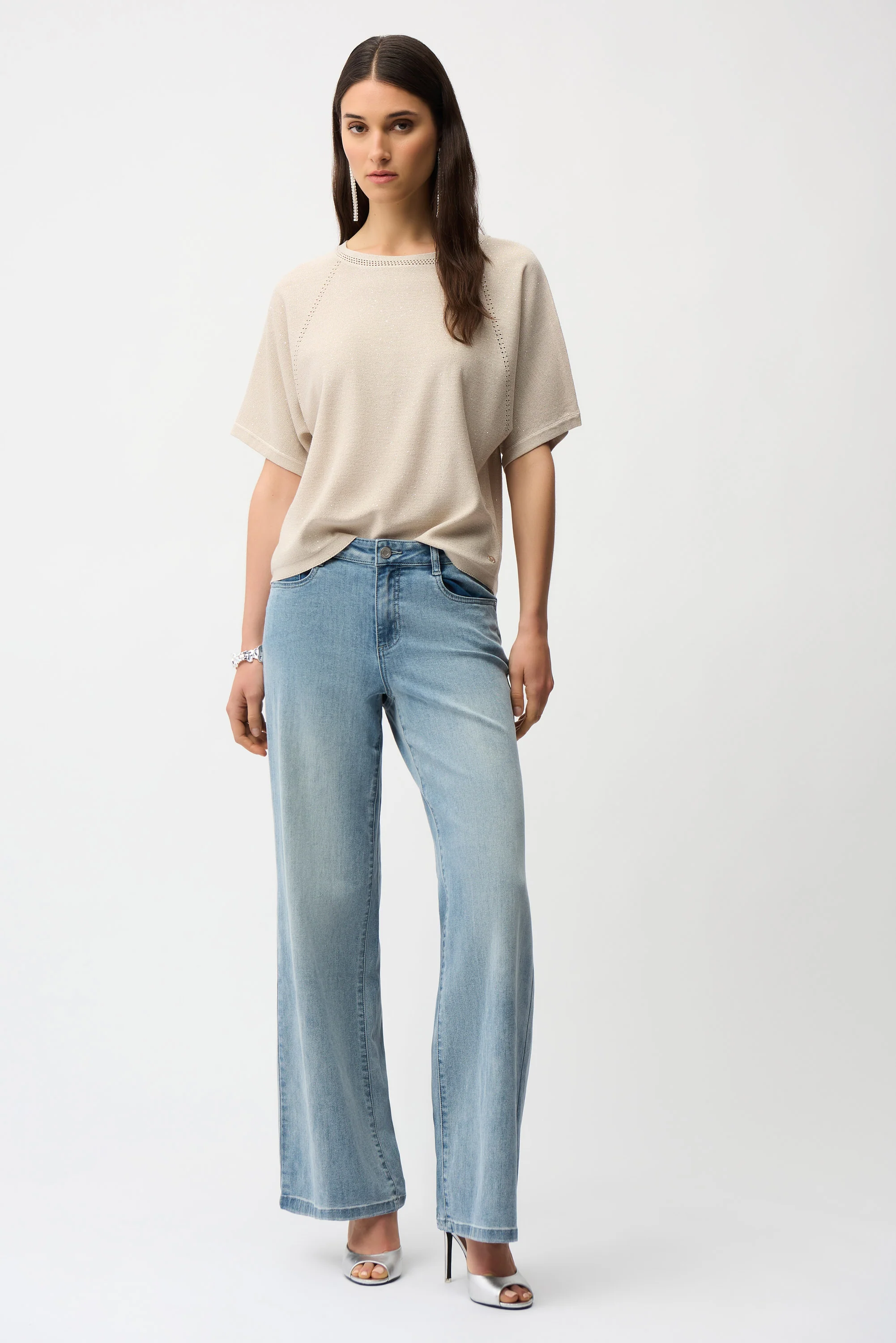 Joseph Ribkoff Classic Wide-Leg Stretch Jeans Style 251968 - Image 12