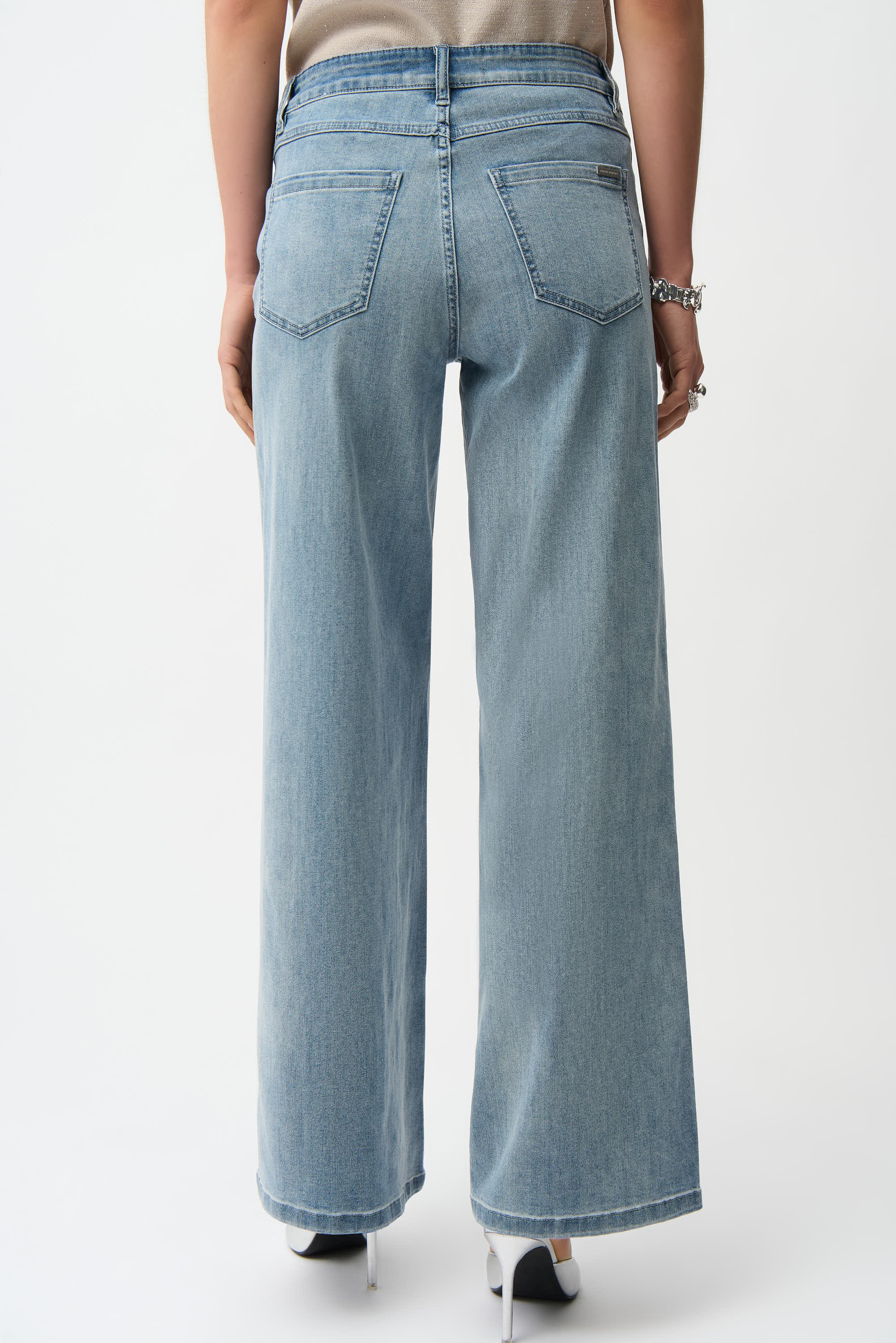 Joseph Ribkoff Classic Wide-Leg Stretch Jeans Style 251968 - Image 13