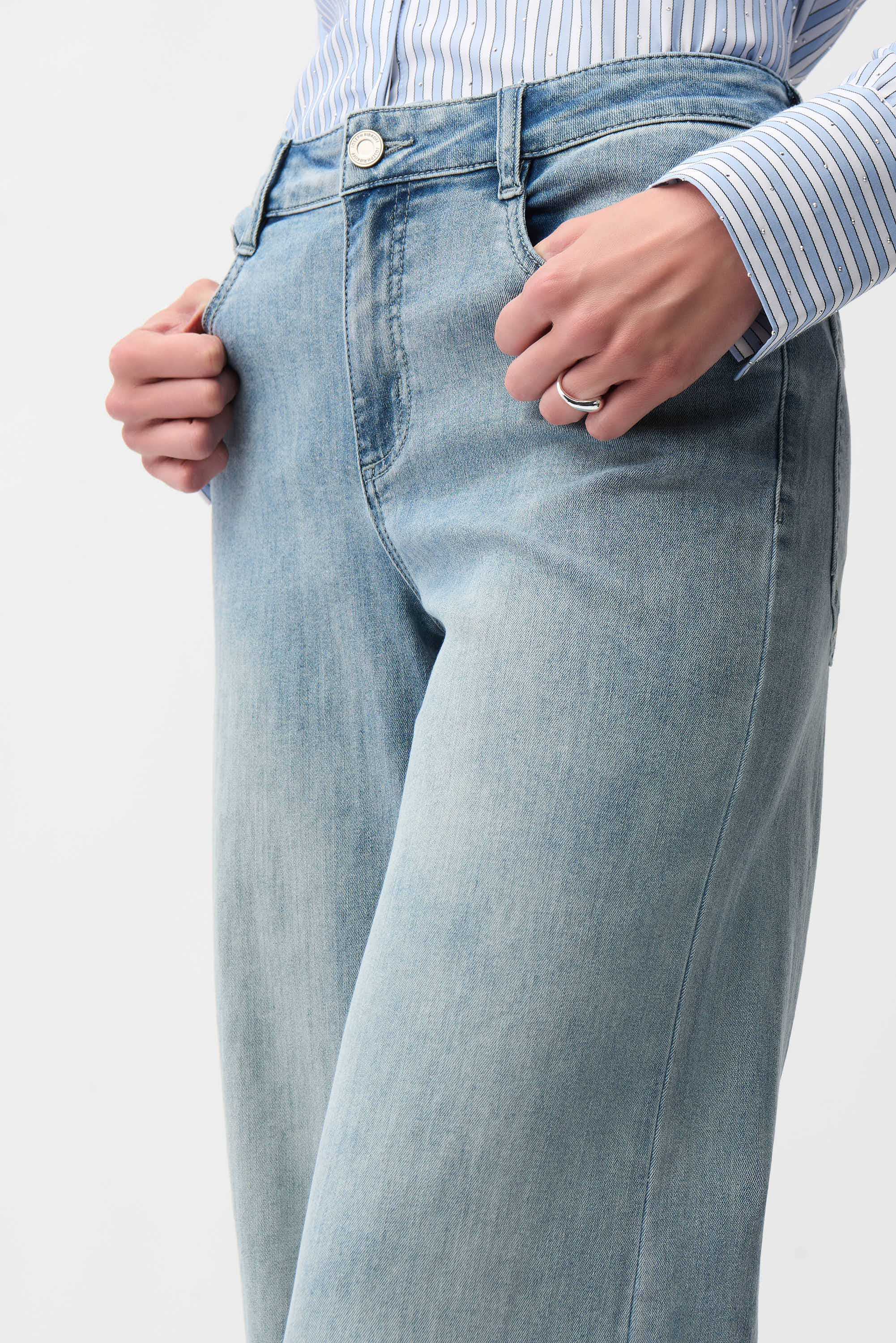 Joseph Ribkoff Classic Wide-Leg Stretch Jeans Style 251968 - Image 14