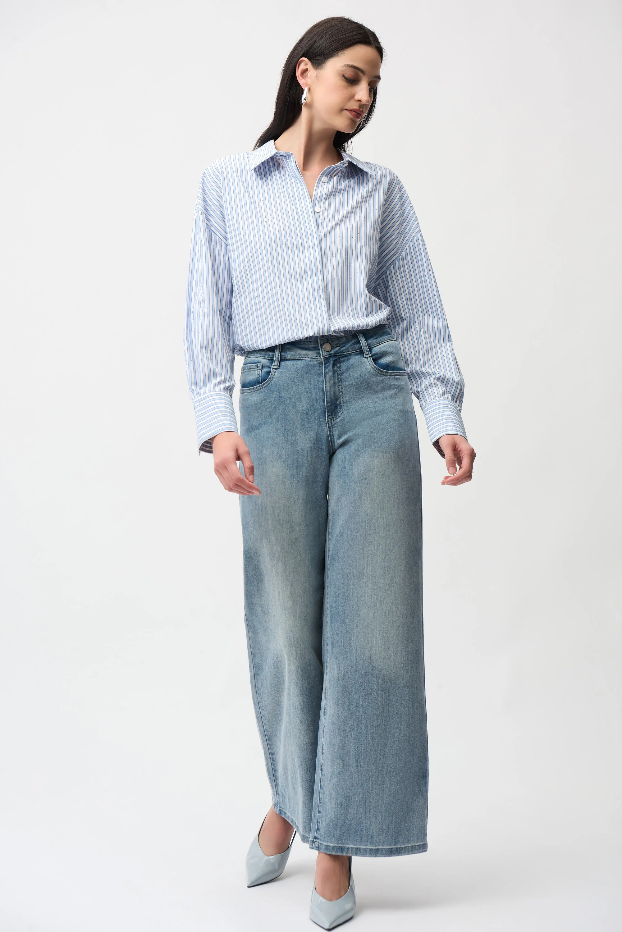 Joseph Ribkoff Classic Wide-Leg Stretch Jeans Style 251968 - Image 18
