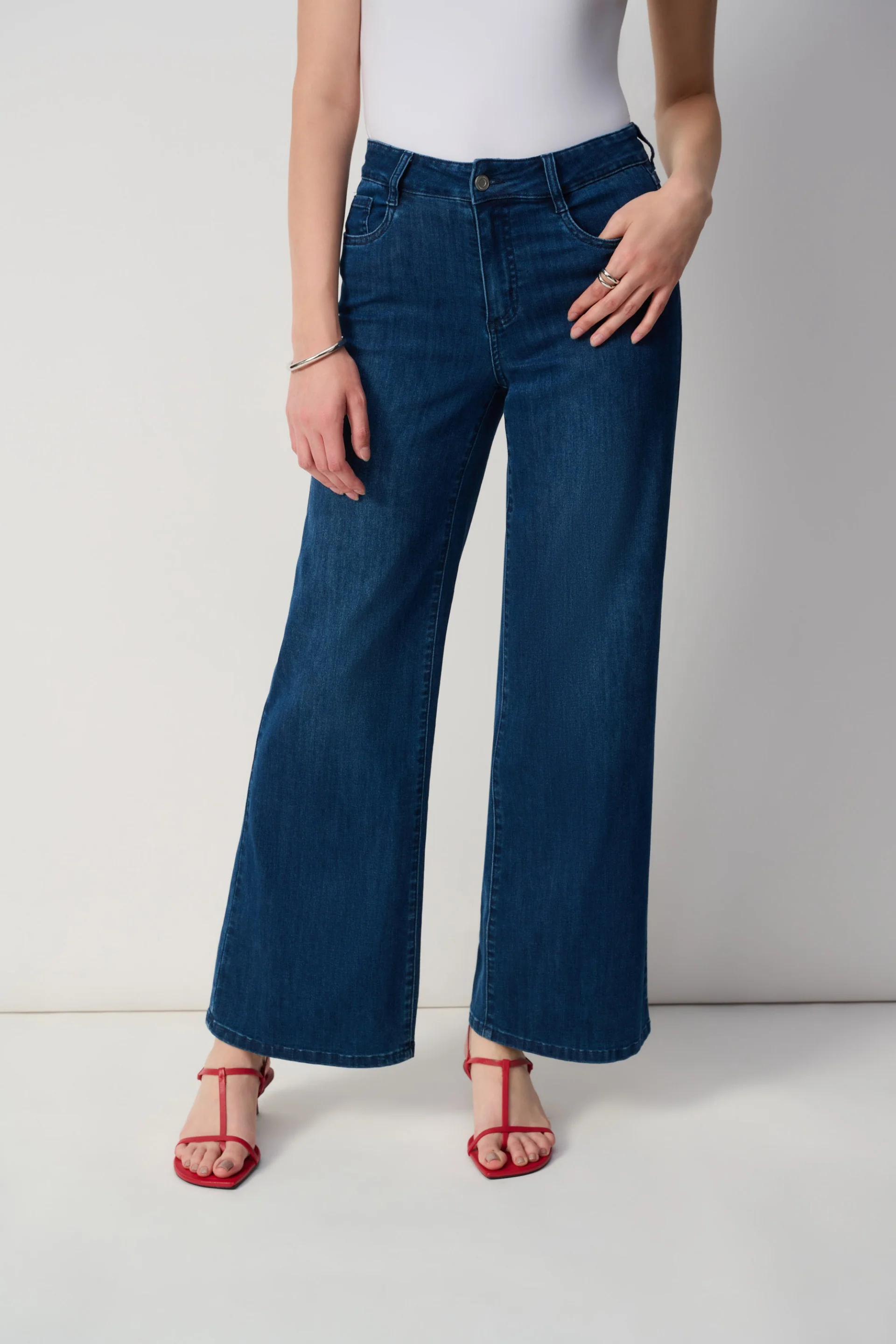 Joseph Ribkoff Classic Wide-Leg Stretch Jeans Style 251968 - Image 20