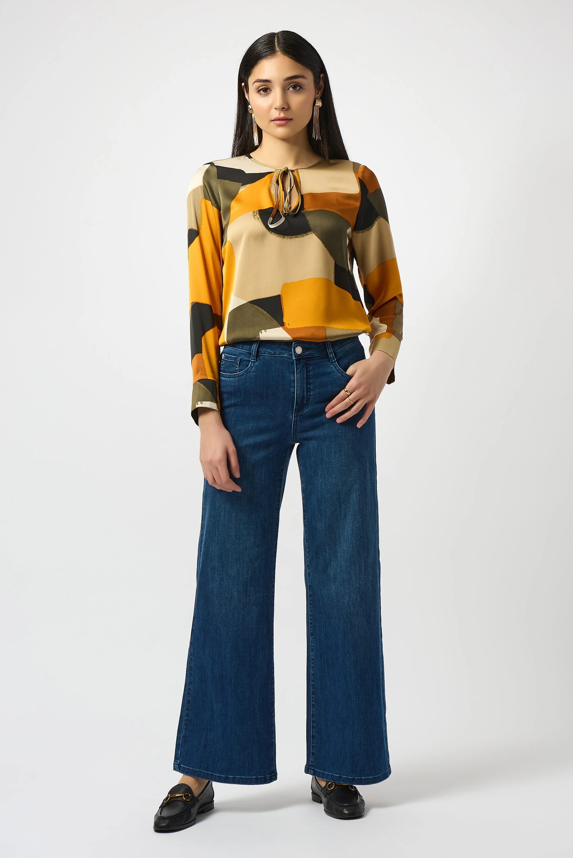 Joseph Ribkoff Classic Wide-Leg Stretch Jeans Style 251968 - Image 21