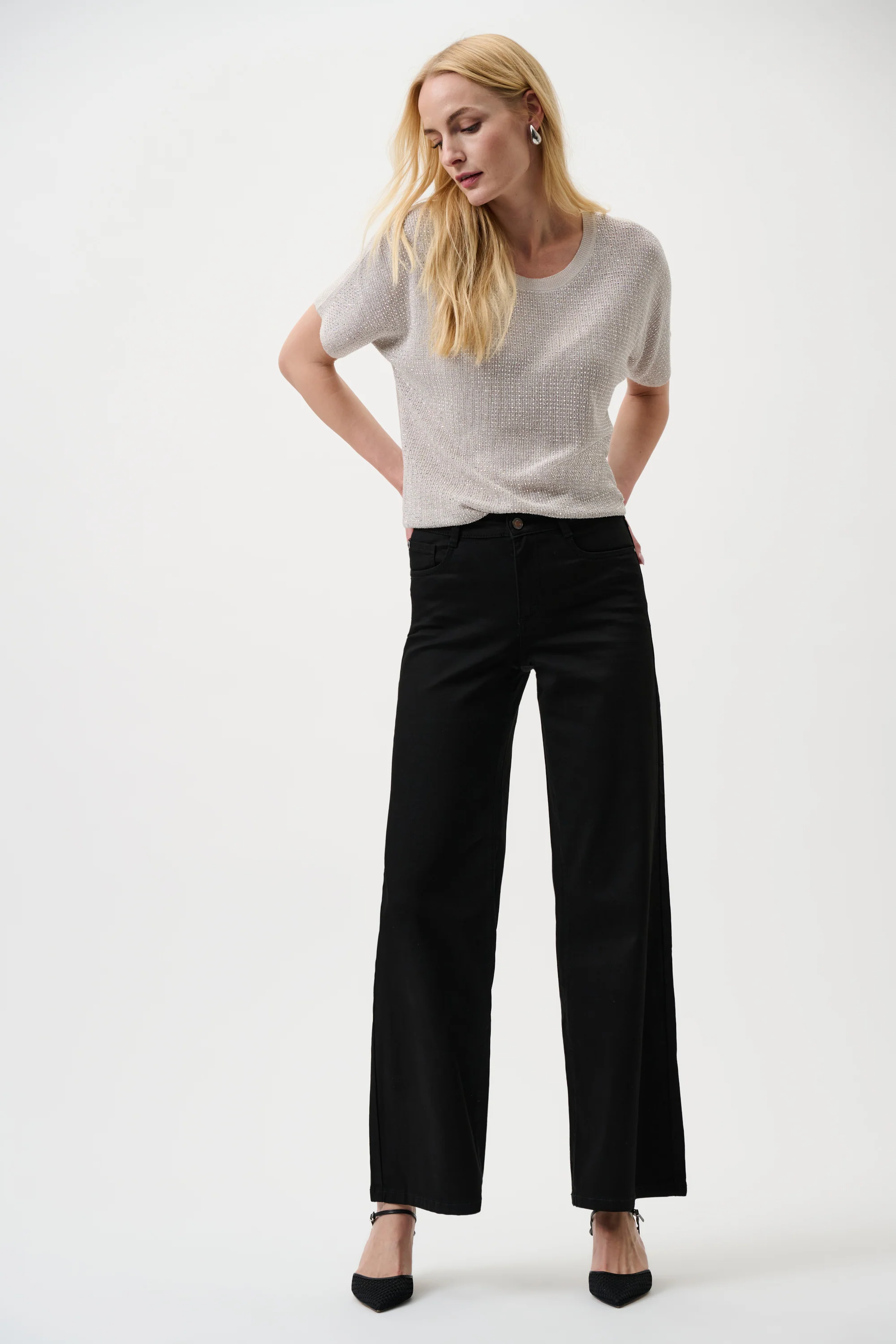 Joseph Ribkoff Classic Wide-Leg Stretch Jeans Style 251968 - Image 7