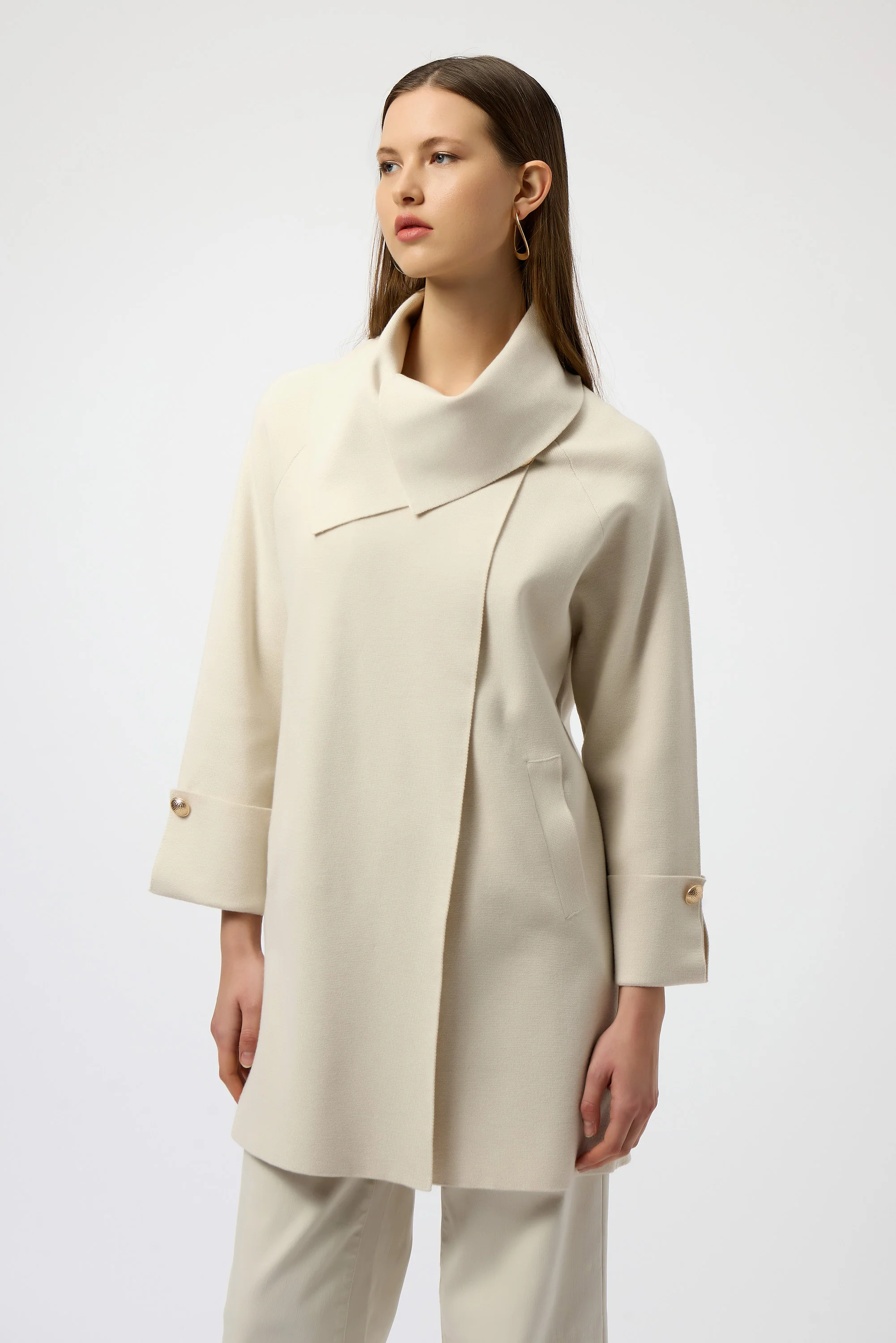 Joseph Ribkoff Coat with Overlap Collar Style 254956 - Image 5