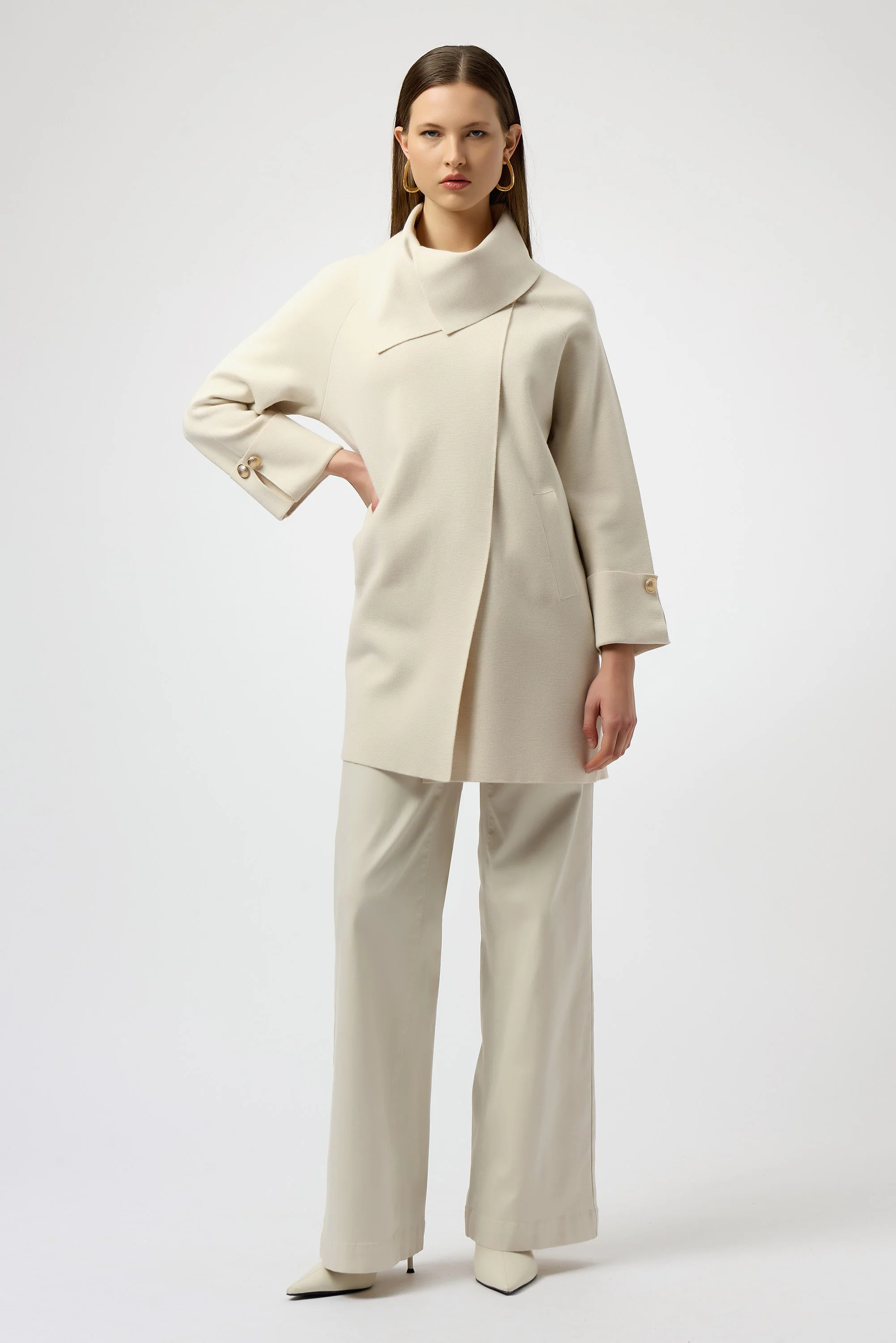 Joseph Ribkoff Coat with Overlap Collar Style 254956 - Image 6