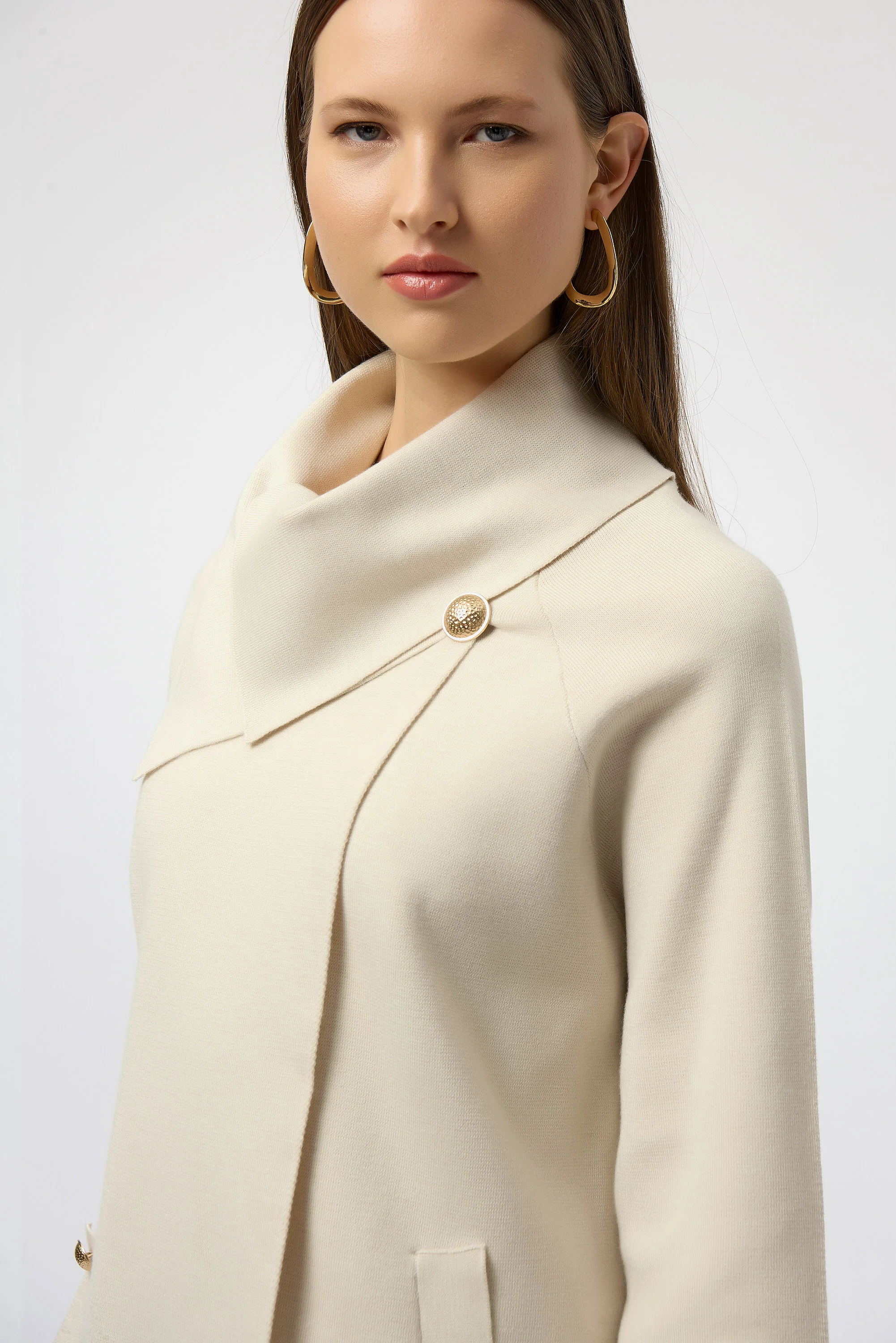 Joseph Ribkoff Coat with Overlap Collar Style 254956 - Image 8