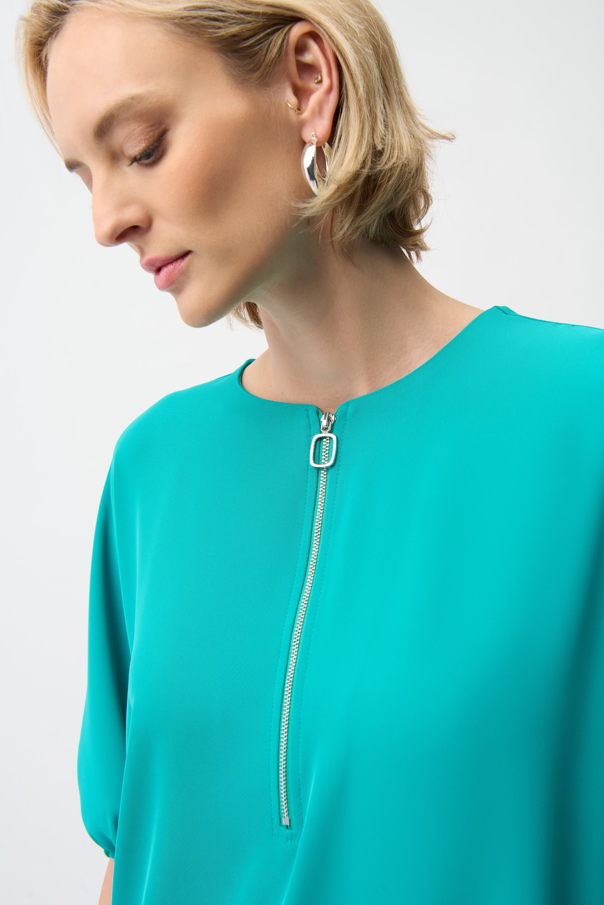 Joseph Ribkoff Cocoon Dress With Zipper Neckline Style 261132 - Image 4