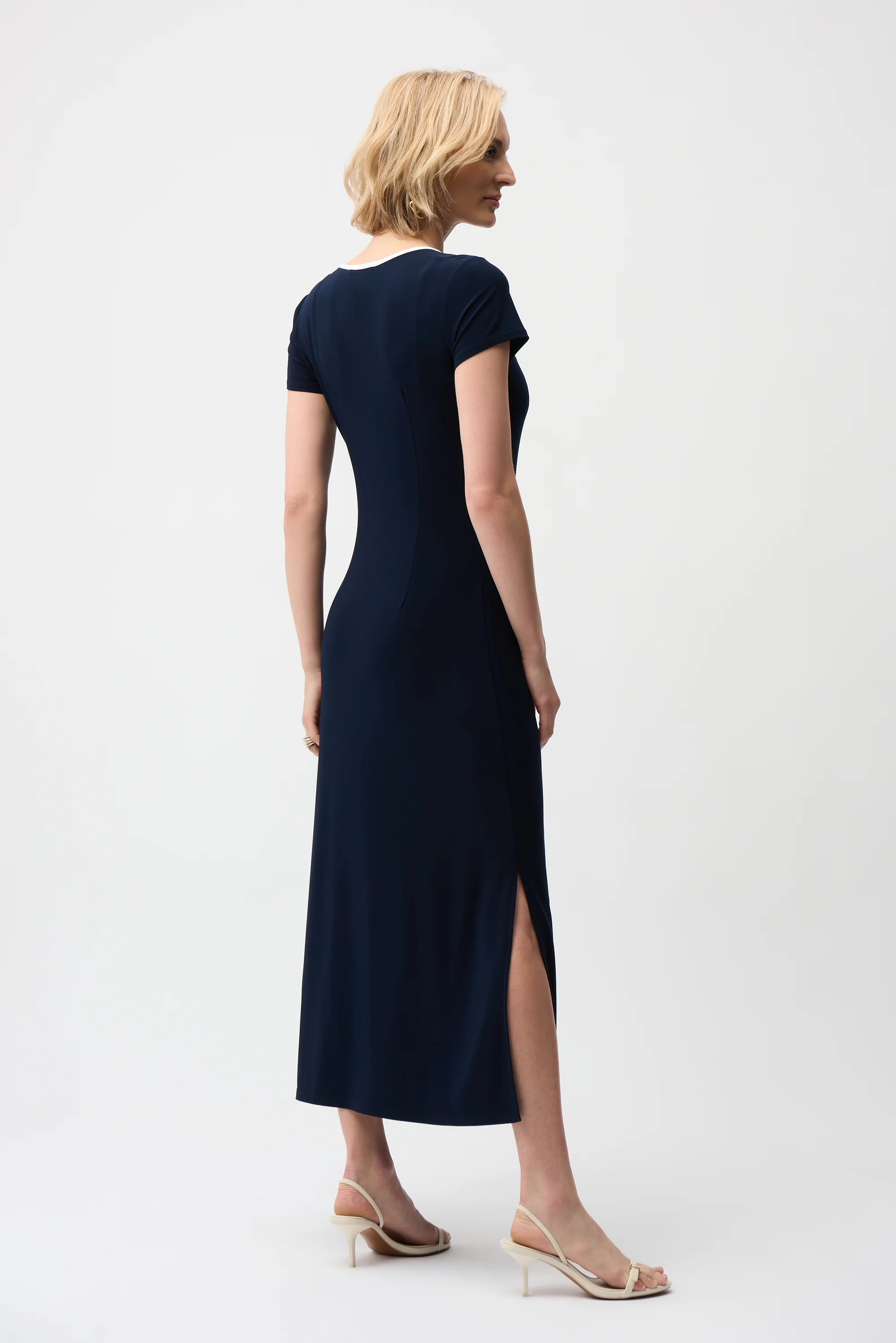 Joseph Ribkoff Color Block A-Line Midi Dress Style 261067 - Image 2