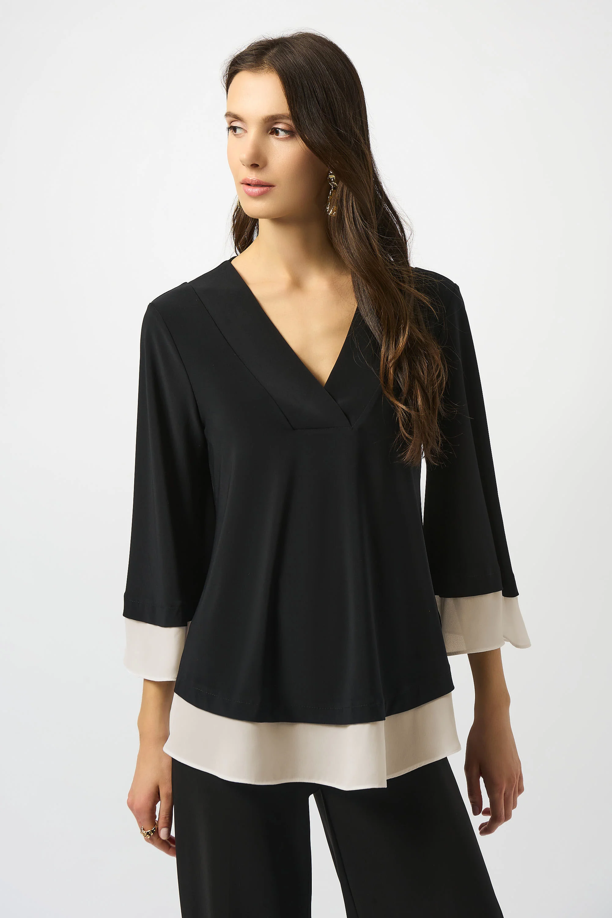 Joseph Ribkoff Colour Block Flared Top Style 253082 - Image 4