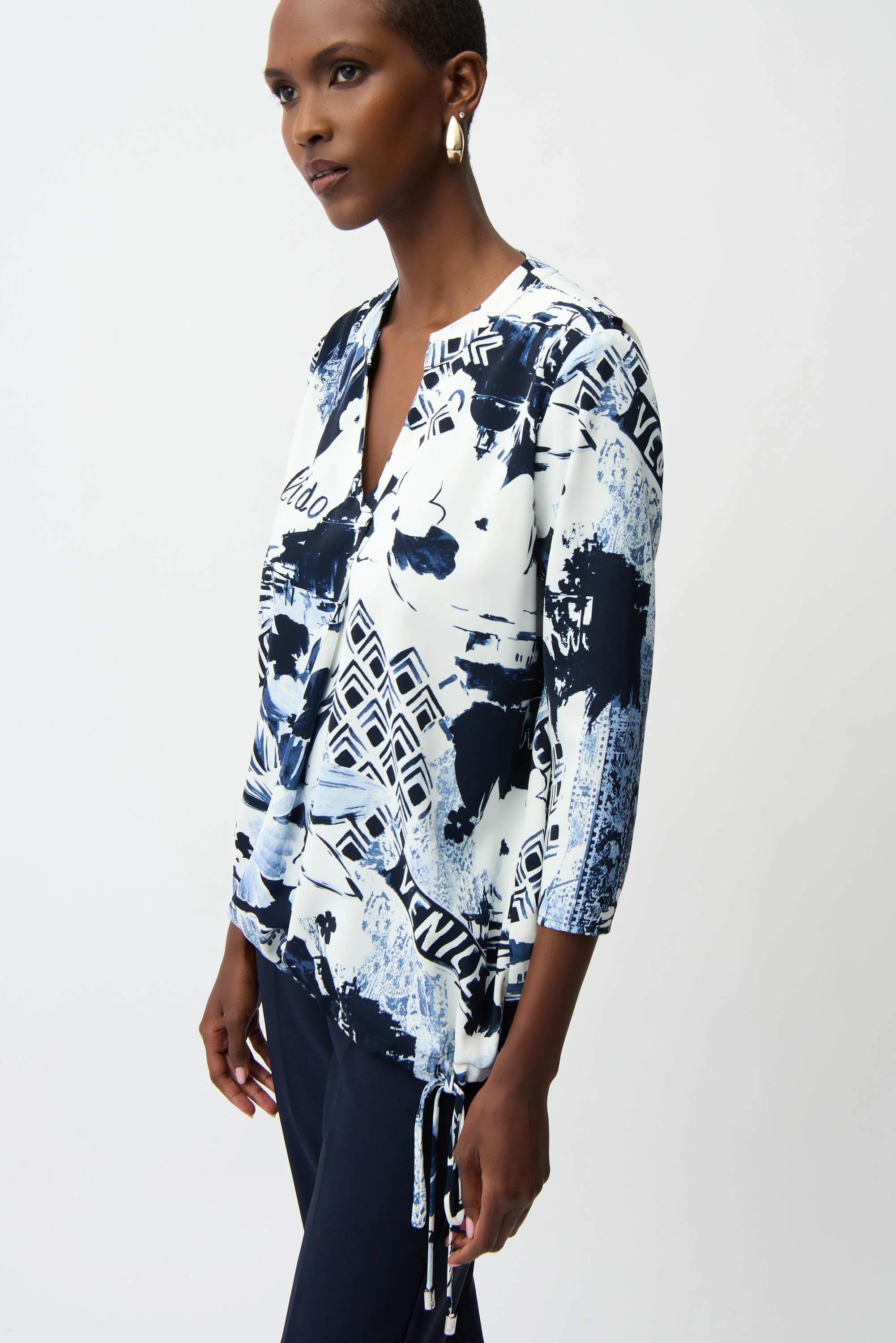 Joseph Ribkoff Conversational Print Cocoon Tunic Style 261030 - Image 3