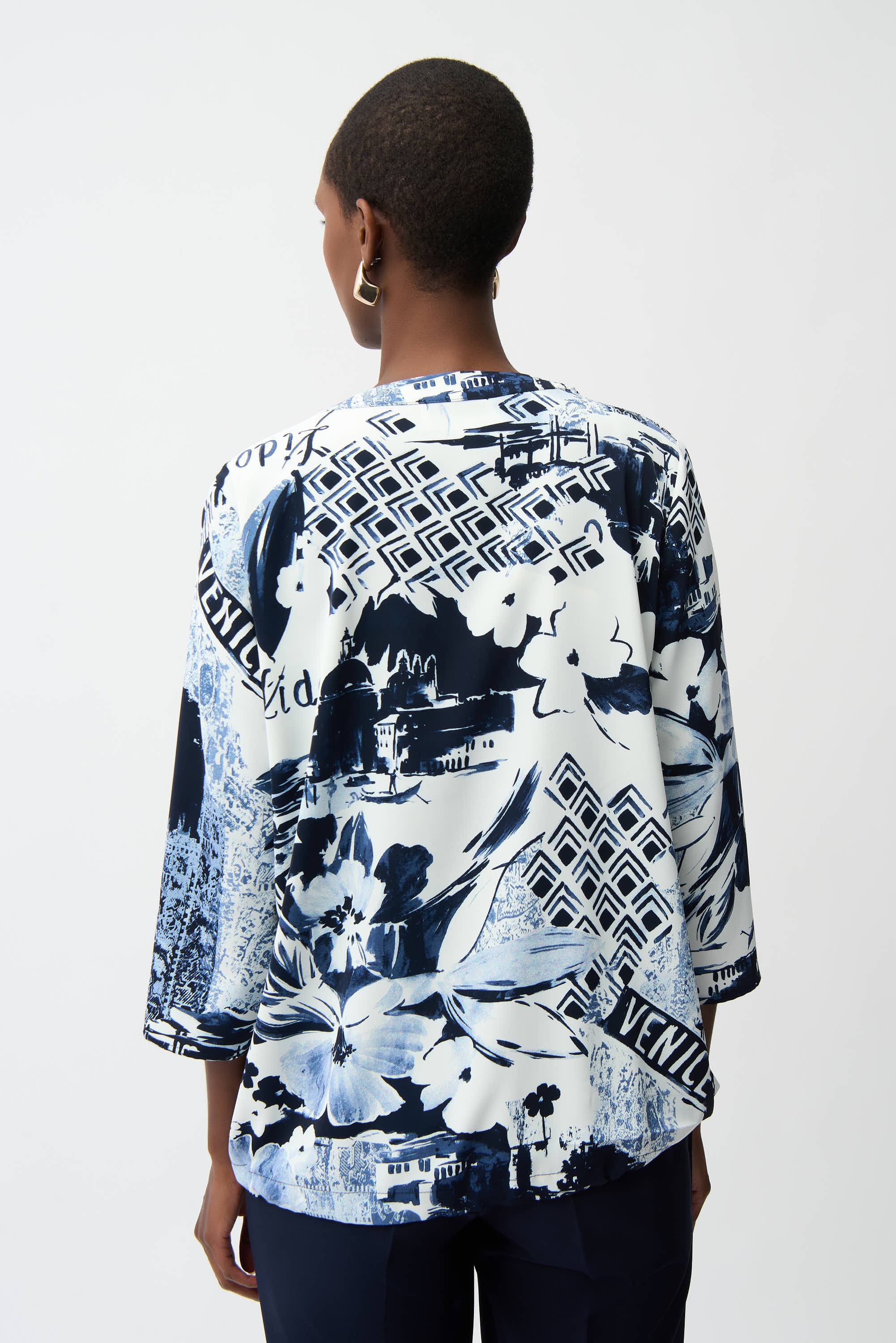 Joseph Ribkoff Conversational Print Cocoon Tunic Style 261030 - Image 4