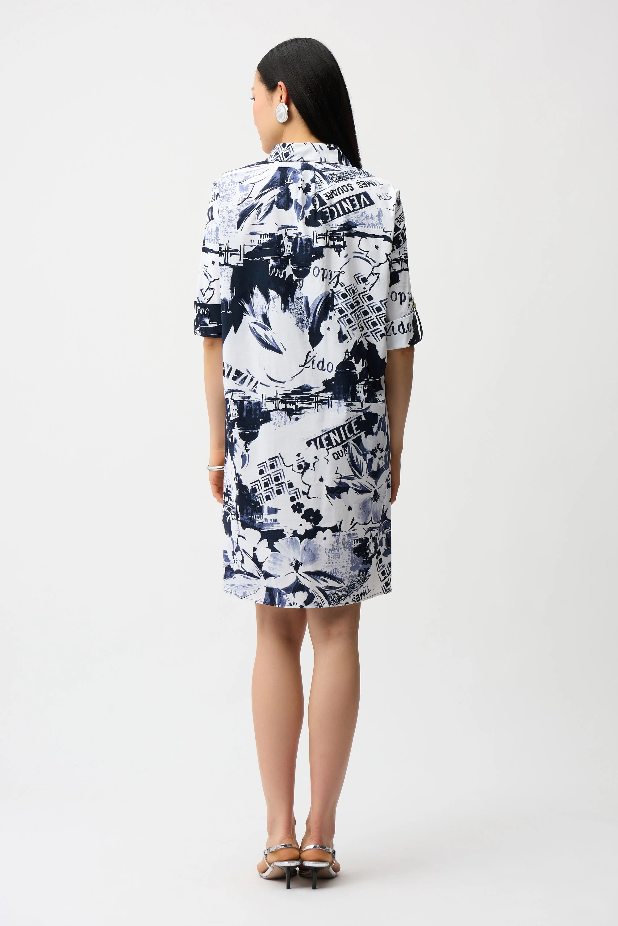 Joseph Ribkoff Conversational Print Shirt Dress Style 261048 - Image 3