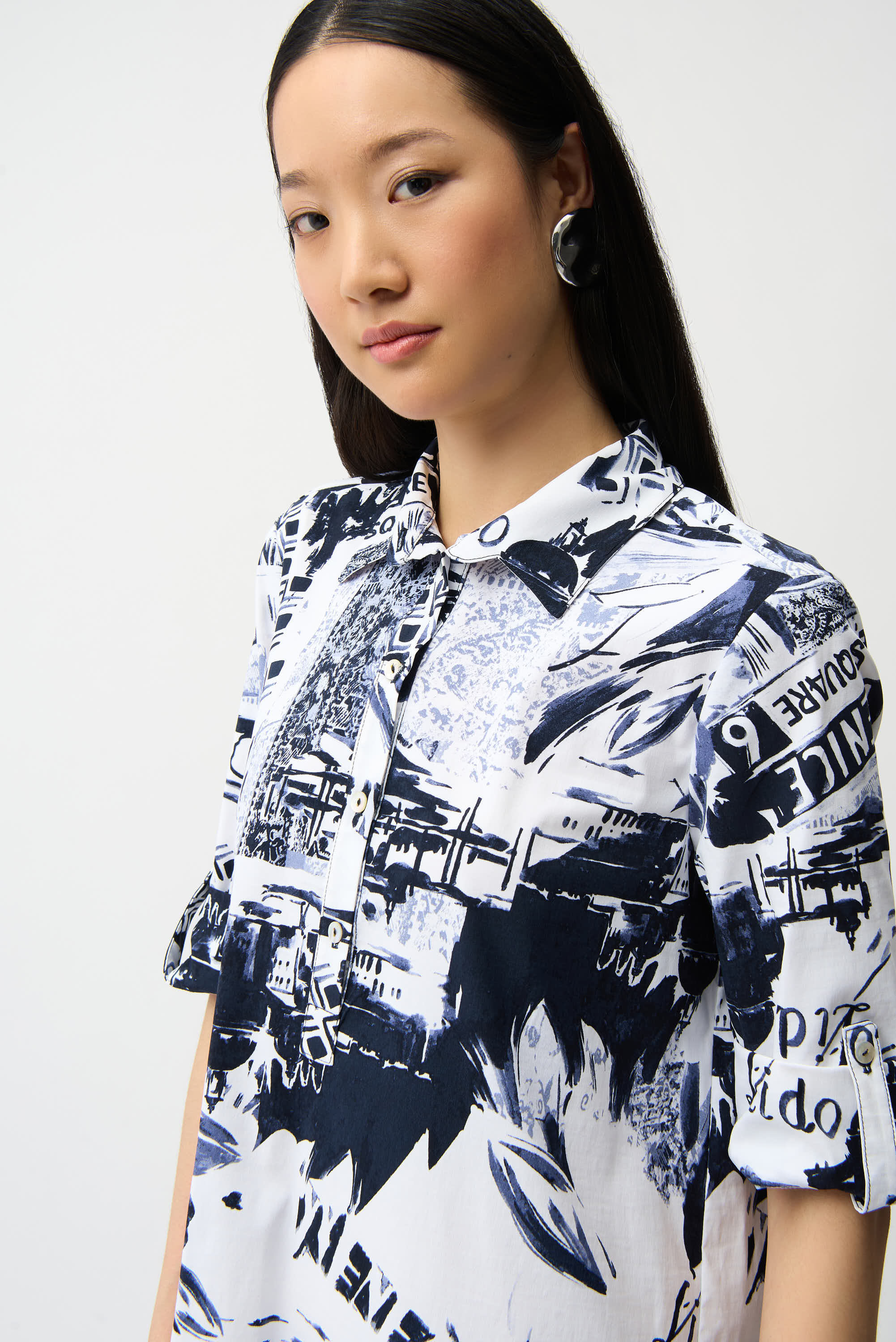 Joseph Ribkoff Conversational Print Shirt Dress Style 261048 - Image 4