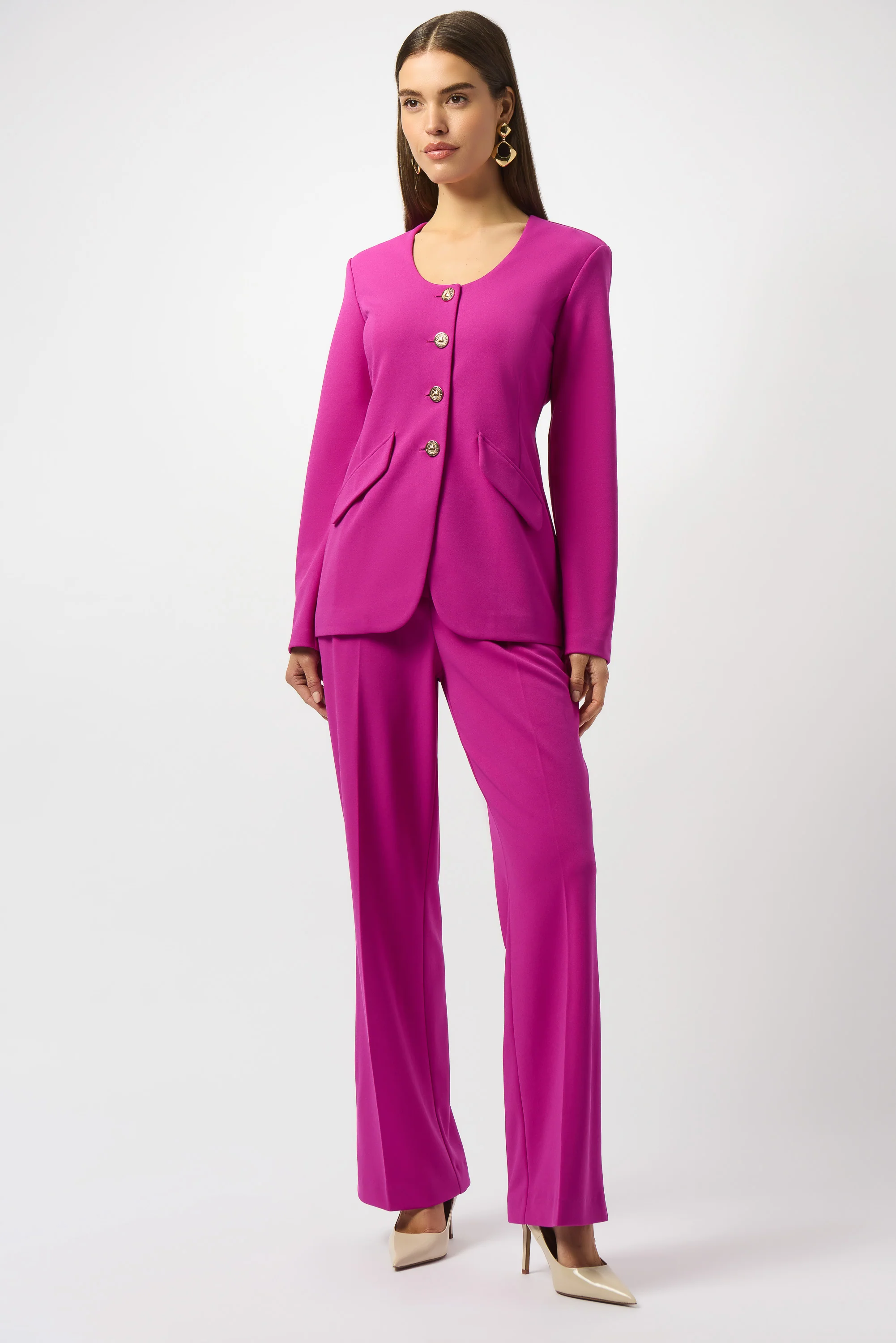 Joseph Ribkoff Cosmos Scuba Crepe Fitted Jacket Style 253208 - Image 2
