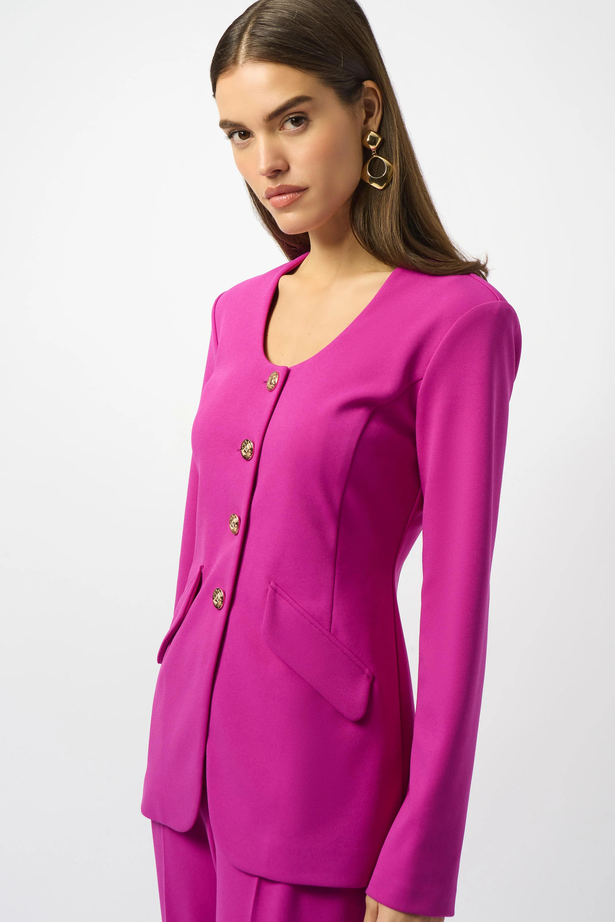 Joseph Ribkoff Cosmos Scuba Crepe Fitted Jacket Style 253208 - Image 3