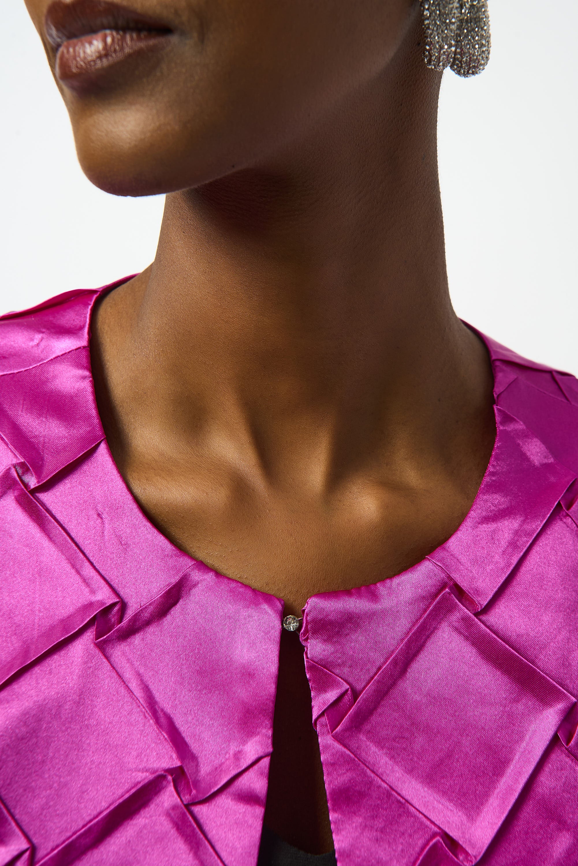 Joseph Ribkoff Cosmos Textured Satin Collarless Jacket Style 253997 - Image 3