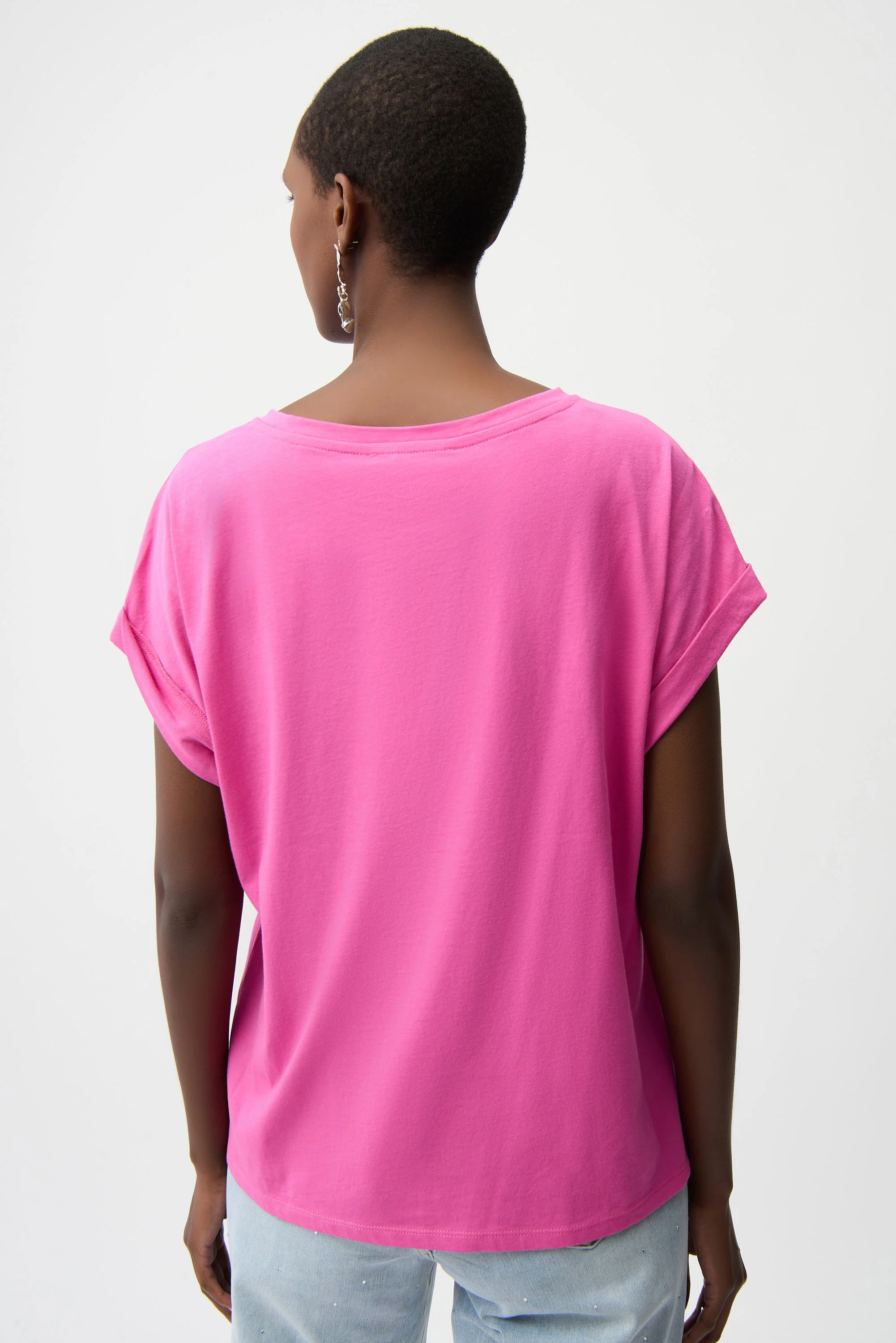 Joseph Ribkoff Cotton Boxy Crewneck T-Shirt Style 261999 - Image 3