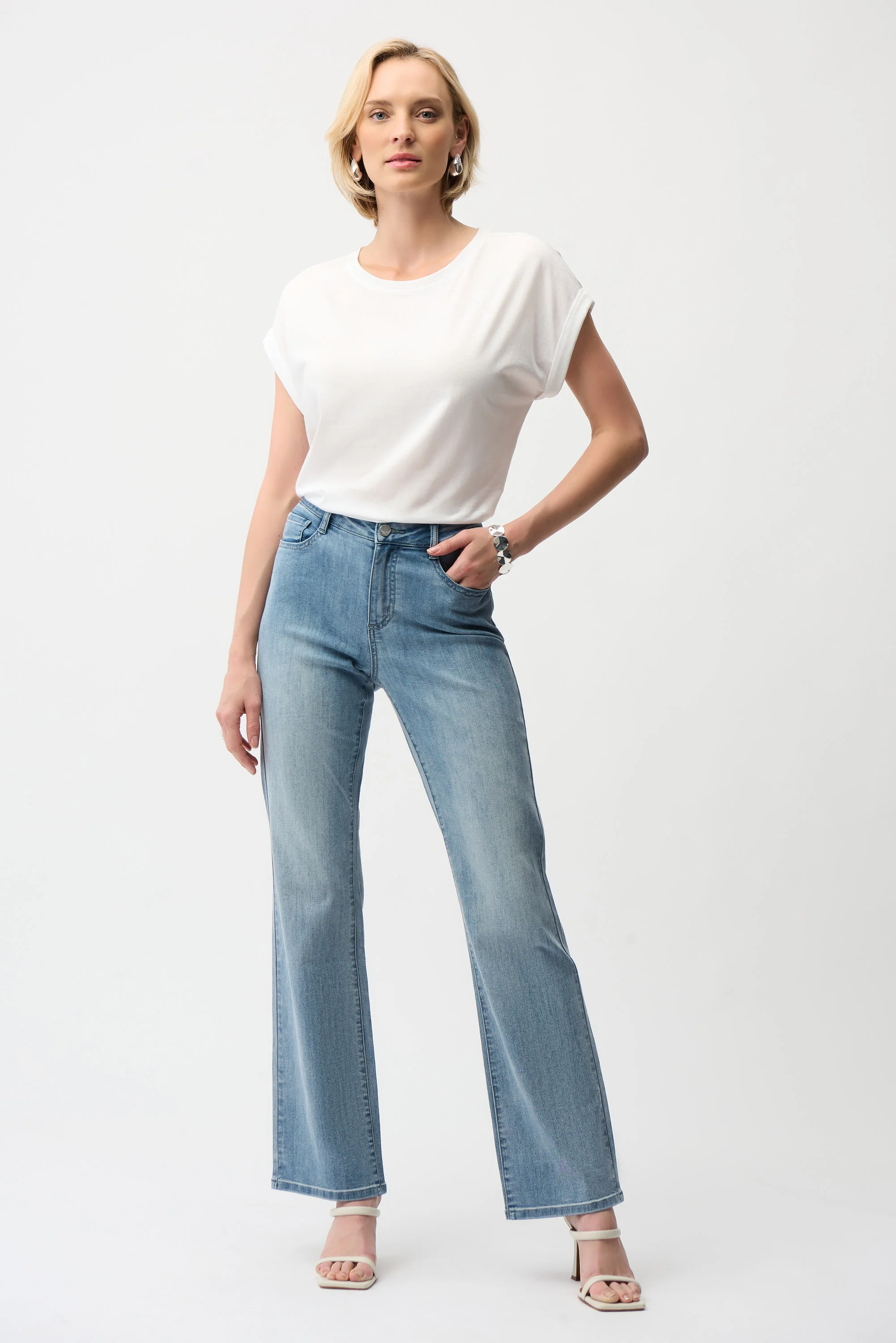 Joseph Ribkoff Cotton Boxy Crewneck T-Shirt Style 261999 - Image 5