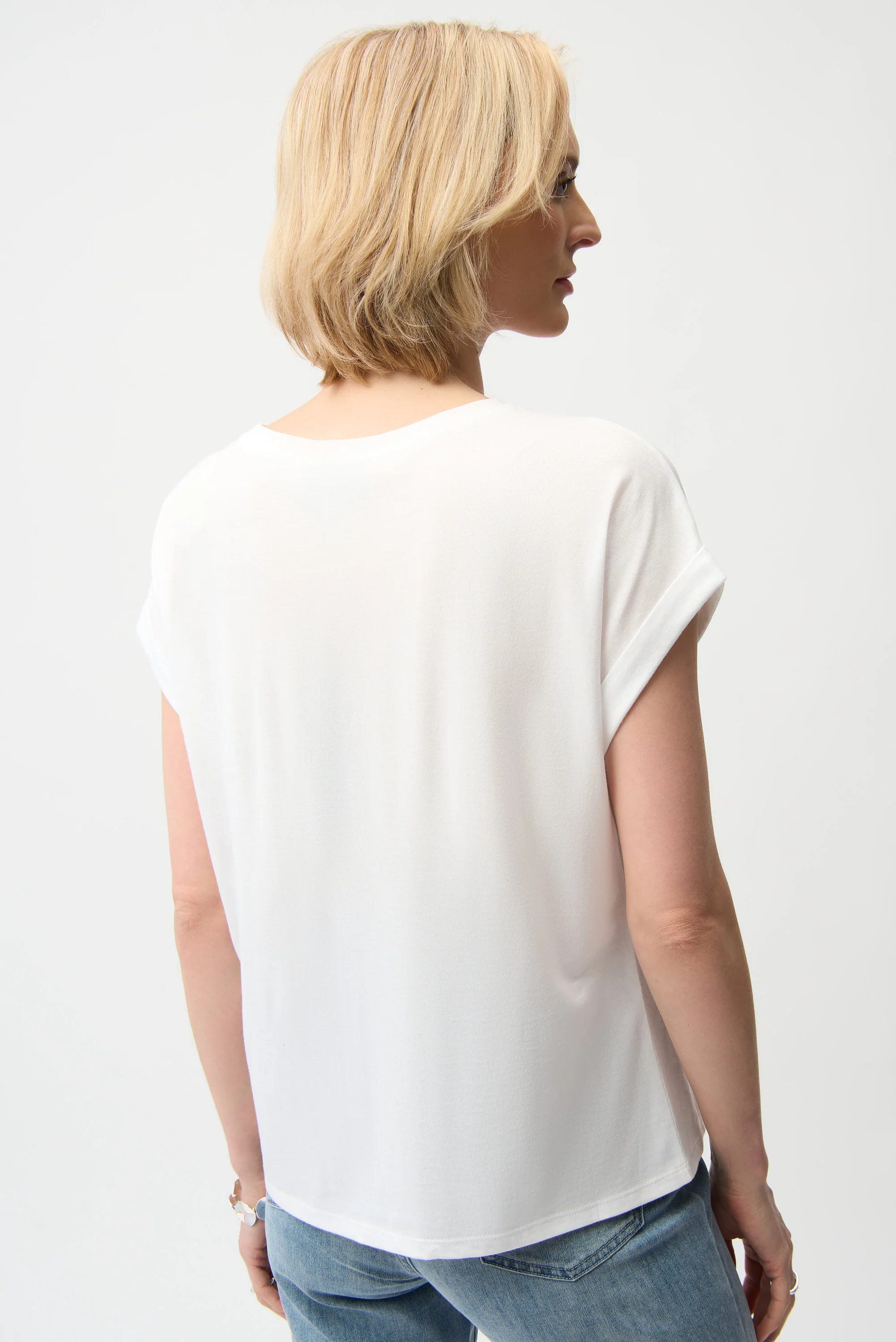 Joseph Ribkoff Cotton Boxy Crewneck T-Shirt Style 261999 - Image 6