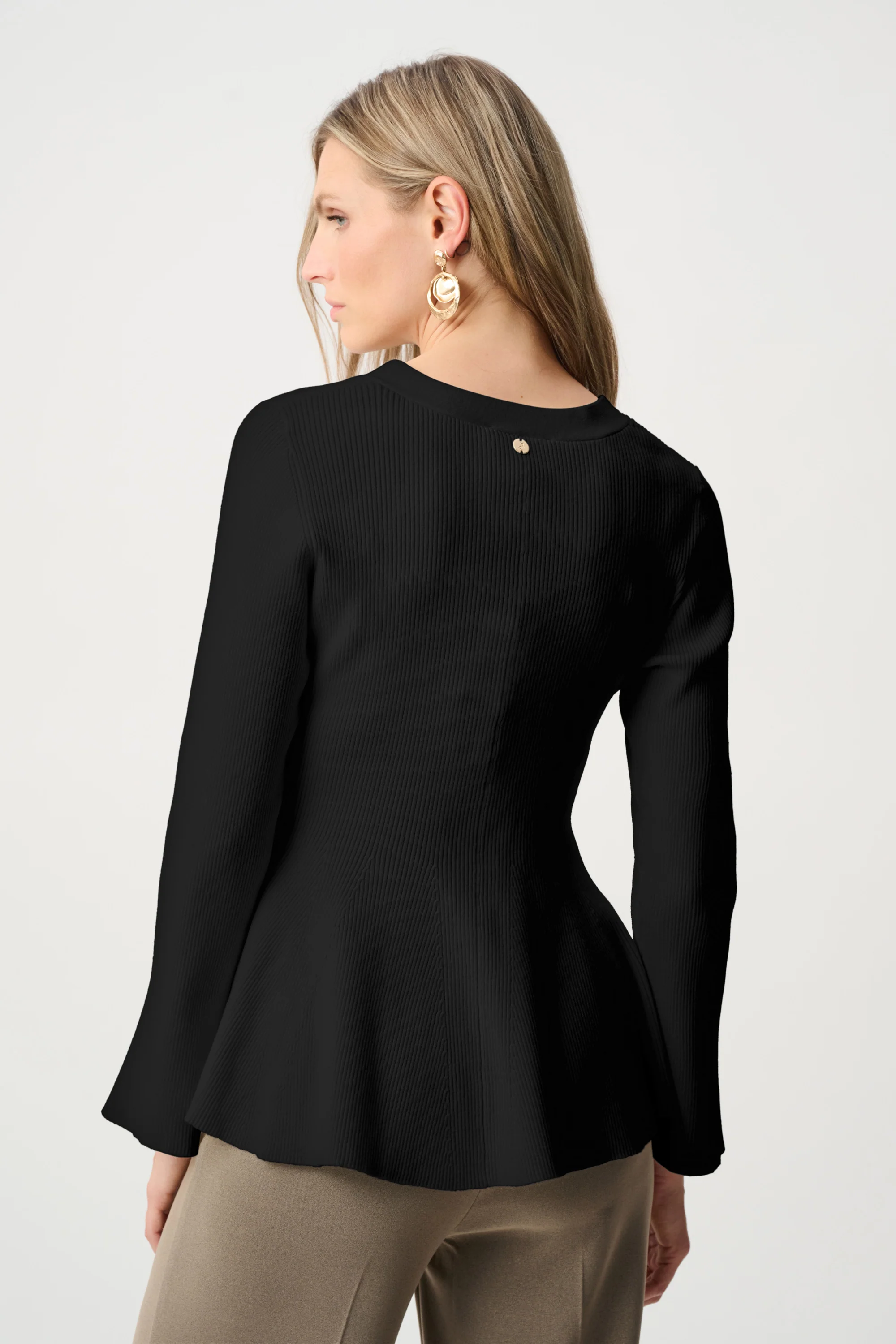 Joseph Ribkoff Cotton Knit Fit And Flare Peplum Cardigan Style 263968 - Image 9