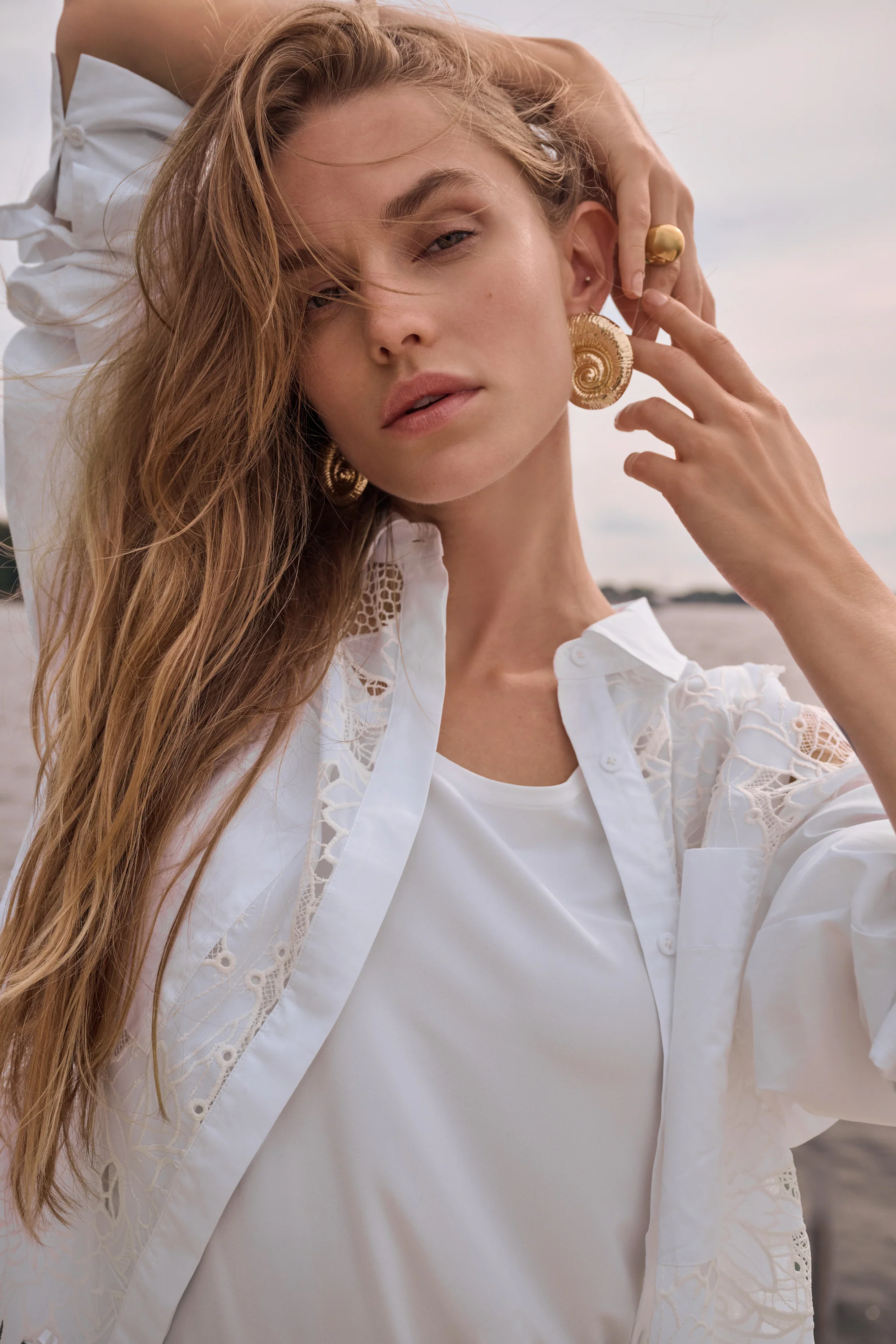 Joseph Ribkoff Cotton Lace Boxy Blouse With Embroidery Style 262952 - Image 3