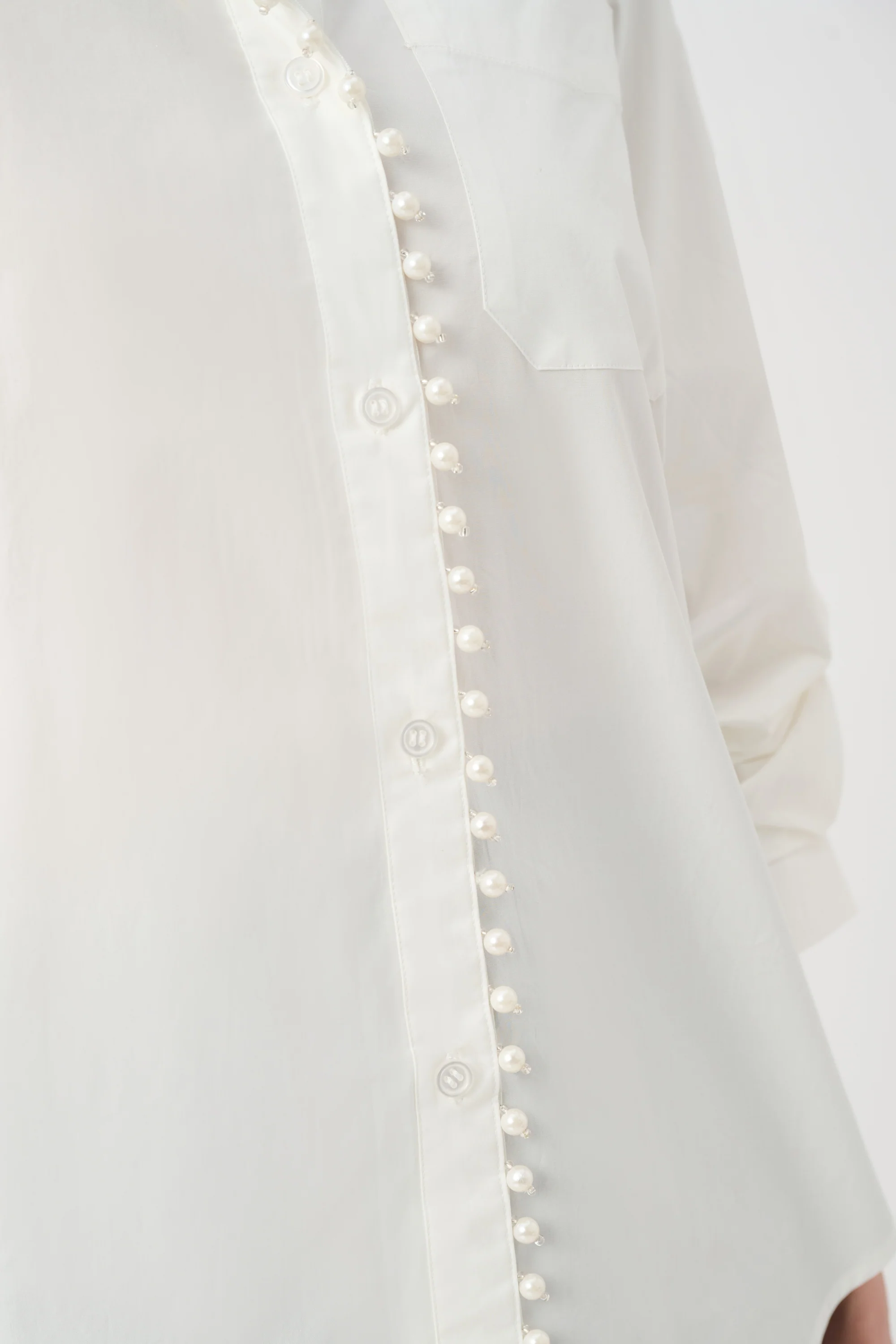 Joseph Ribkoff Cotton Poplin Pearl Trim Boxy Blouse Style 263923 - Image 4