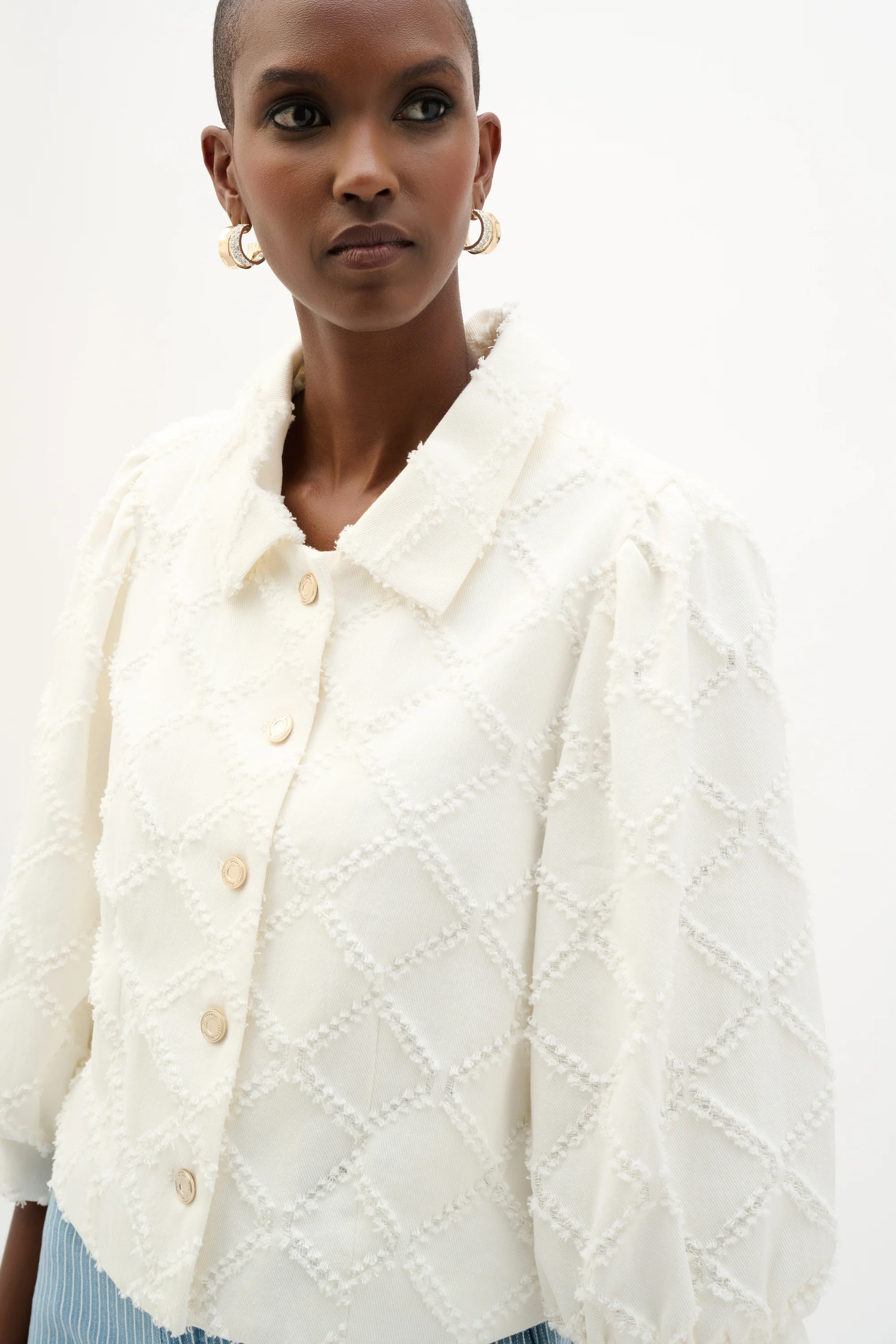 Joseph Ribkoff Cotton Twill Jacket With Balloon Sleeves Style 262919 - Image 3
