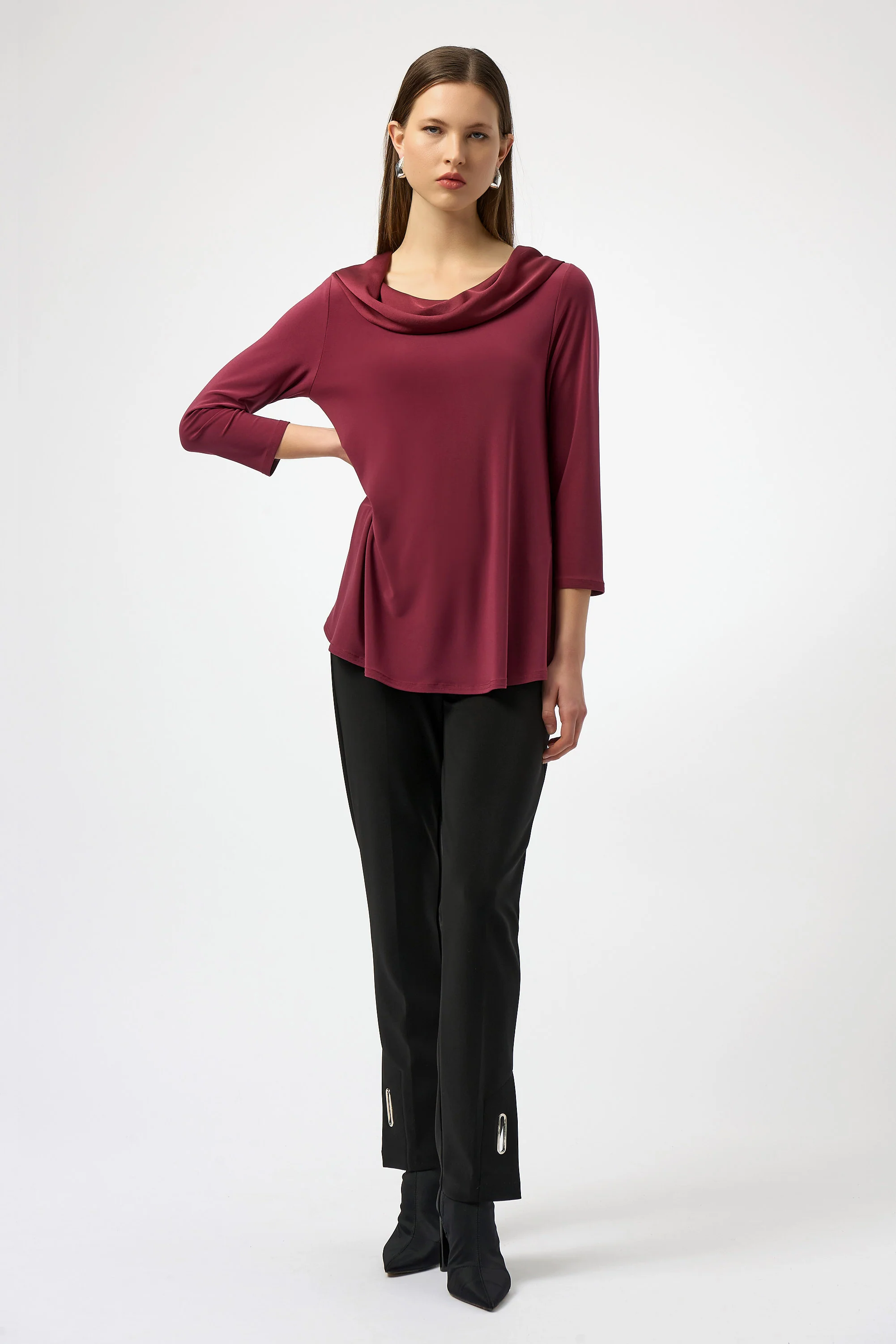 Joseph Ribkoff Cowl Neck Flared Top Style 254173 - Image 3