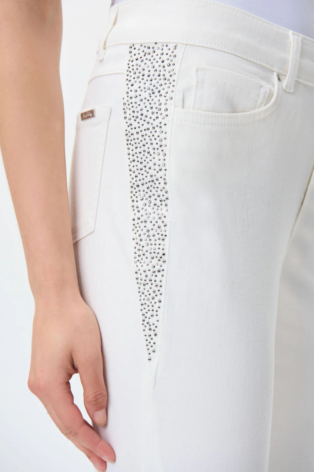Joseph Ribkoff Cream Embellished Jeans Style 221944 - Image 3