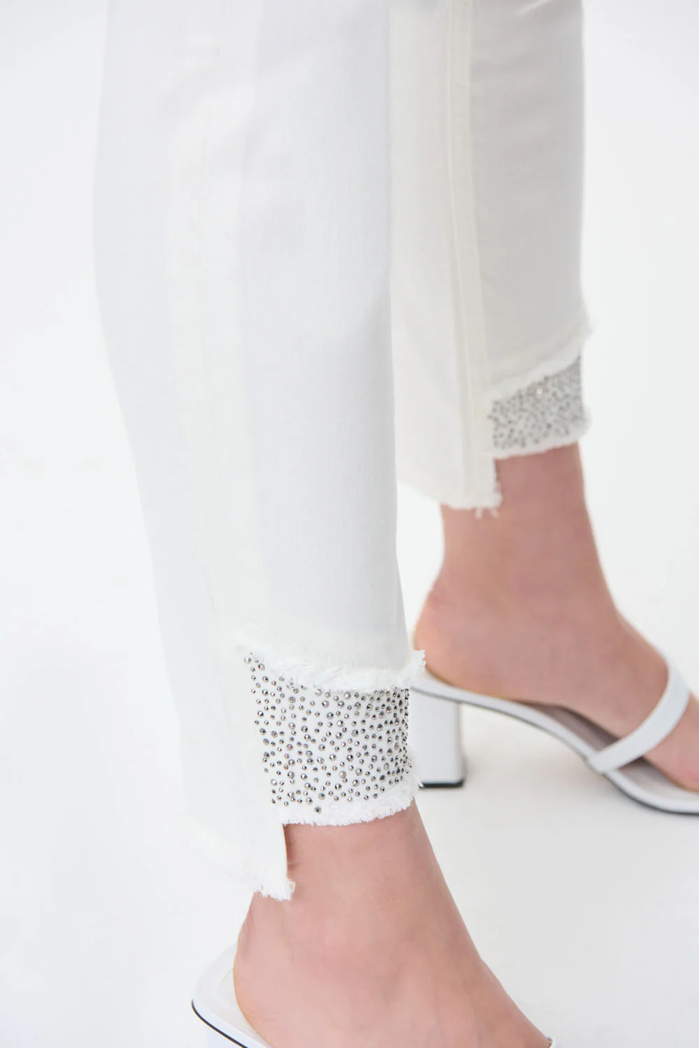 Joseph Ribkoff Cream Embellished Jeans Style 221944 - Image 4