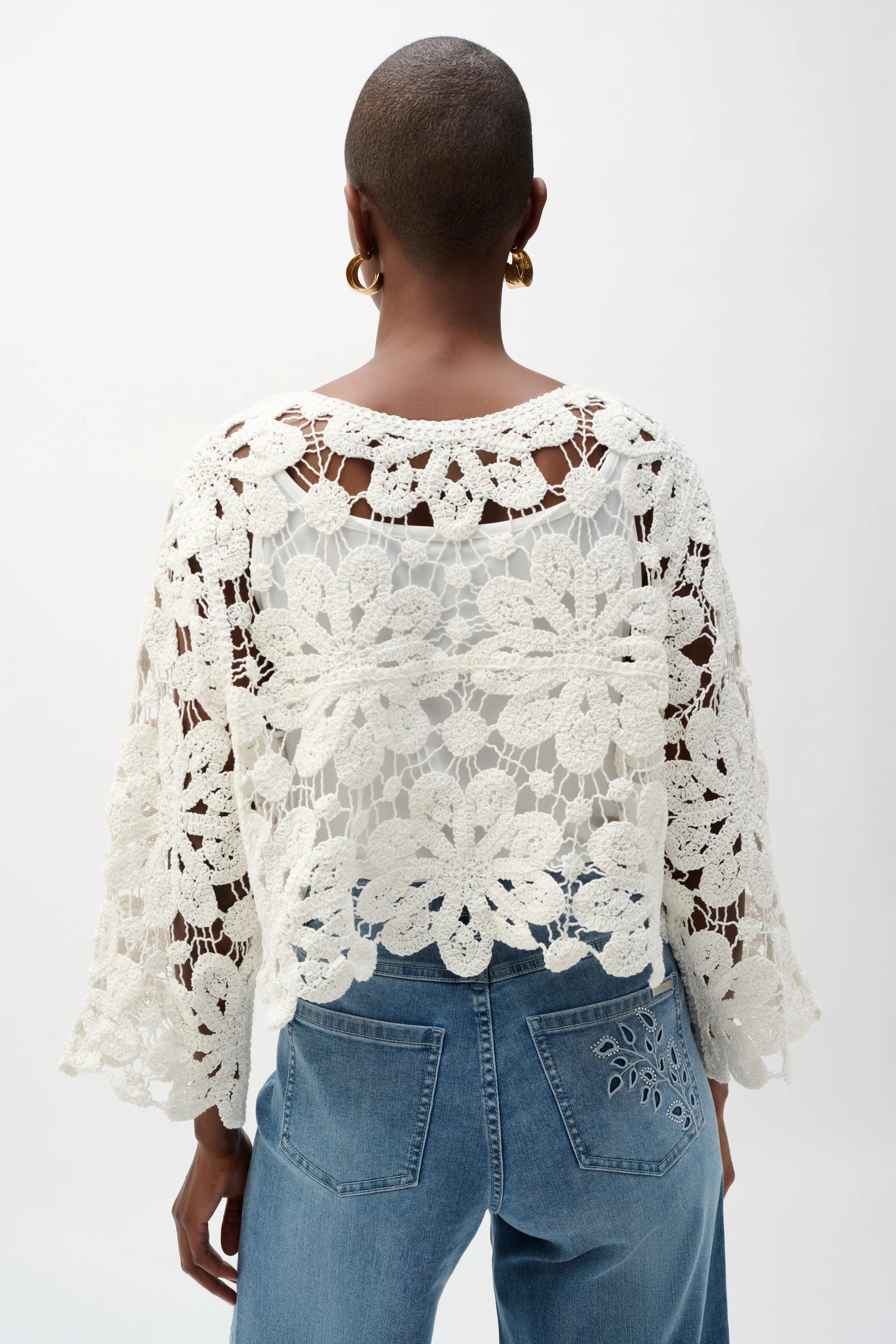 Joseph Ribkoff Crochet Boxy Cardigan Style 262958 - Image 3