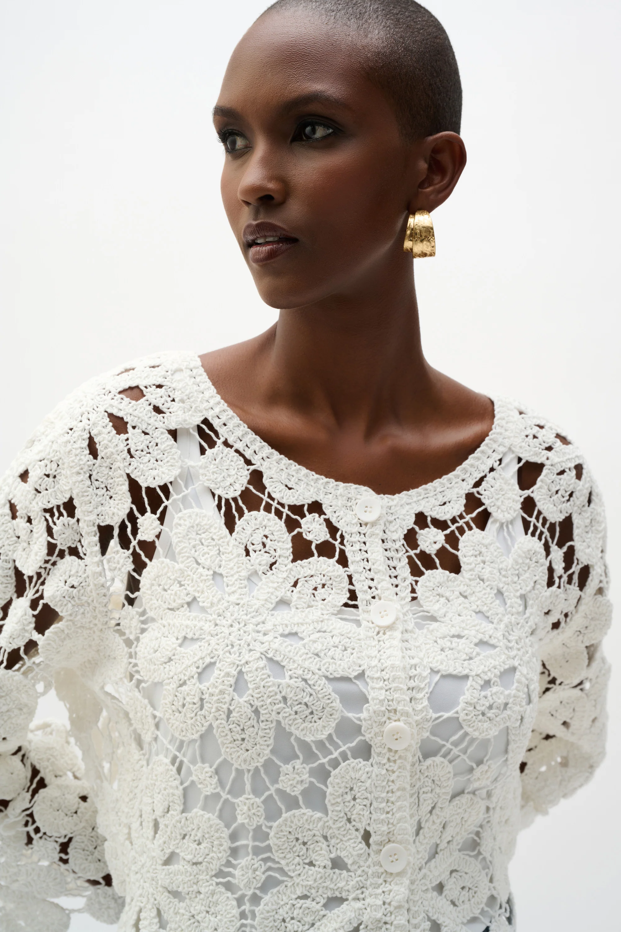 Joseph Ribkoff Crochet Boxy Cardigan Style 262958 - Image 4