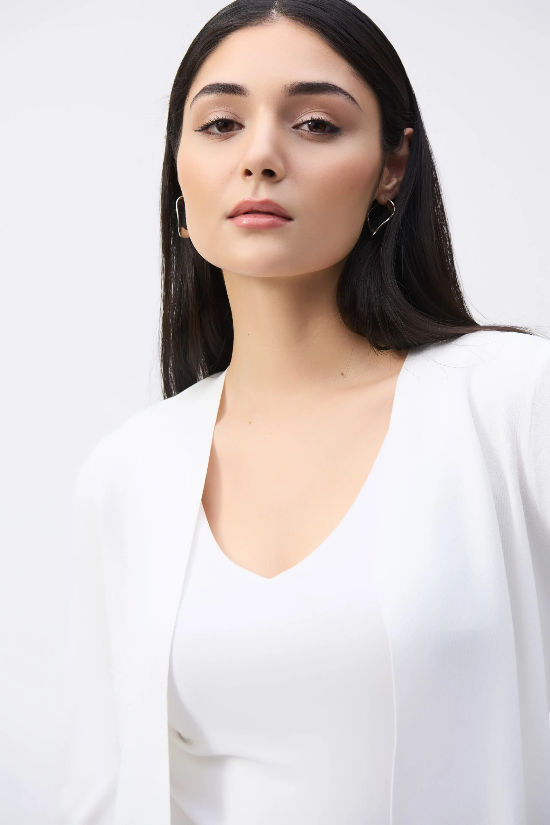 Joseph Ribkoff Cropped Cover-Up with Pearl Ornament Style 251900 - Image 3