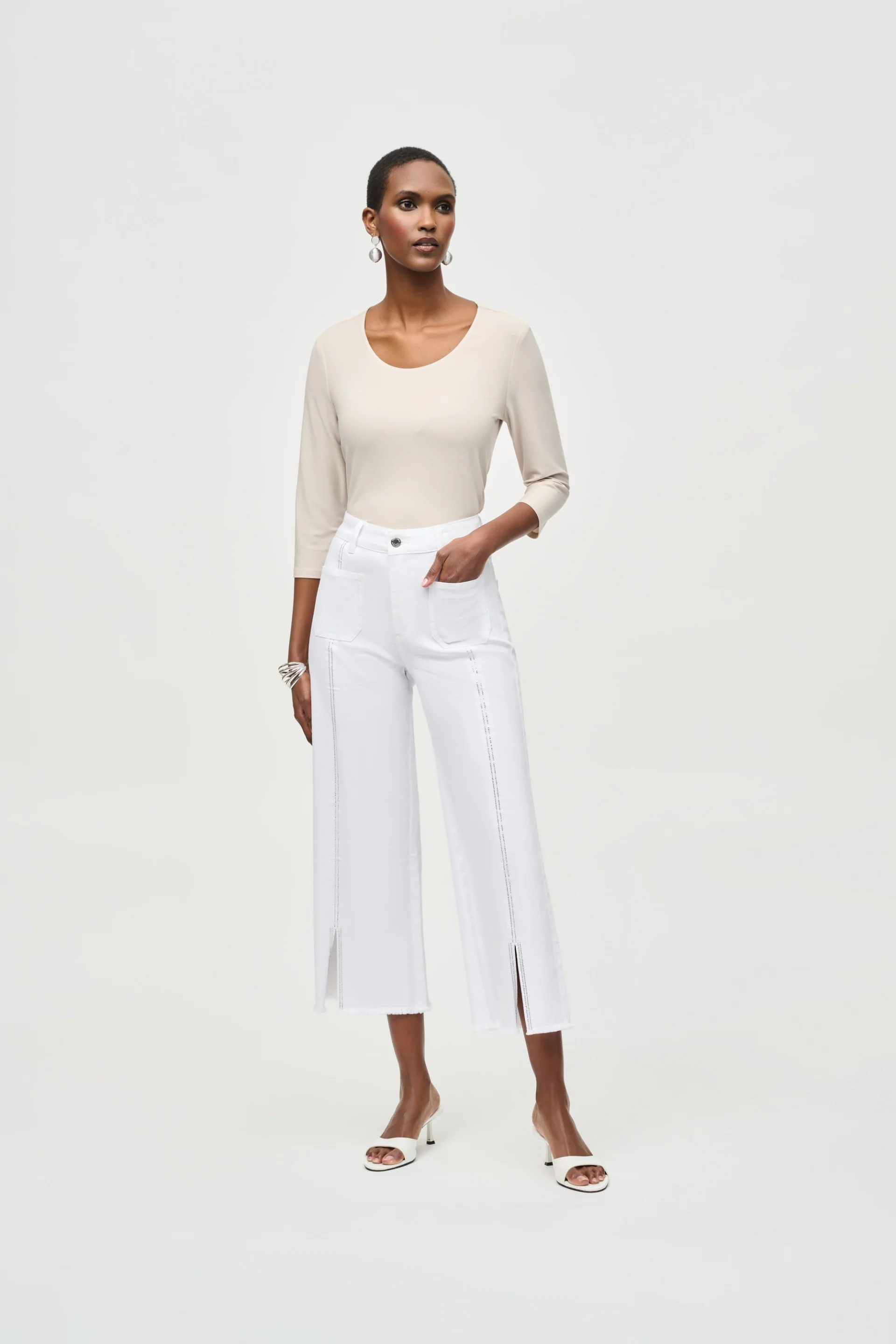 Joseph Ribkoff Culotte Jeans With Embellished Front Seam Style 251901S26