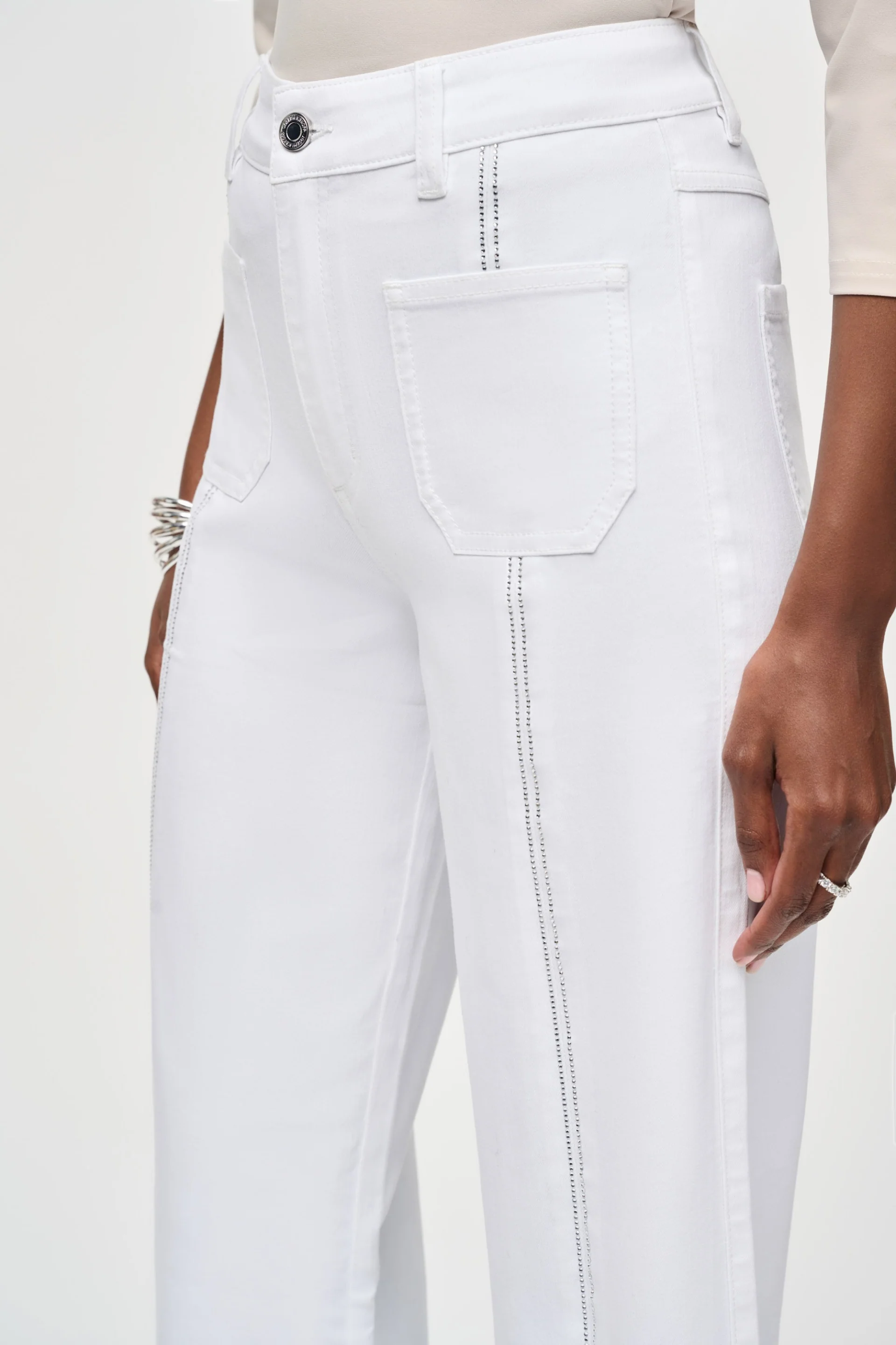 Joseph Ribkoff Culotte Jeans With Embellished Front Seam Style 251901S26 - Image 3